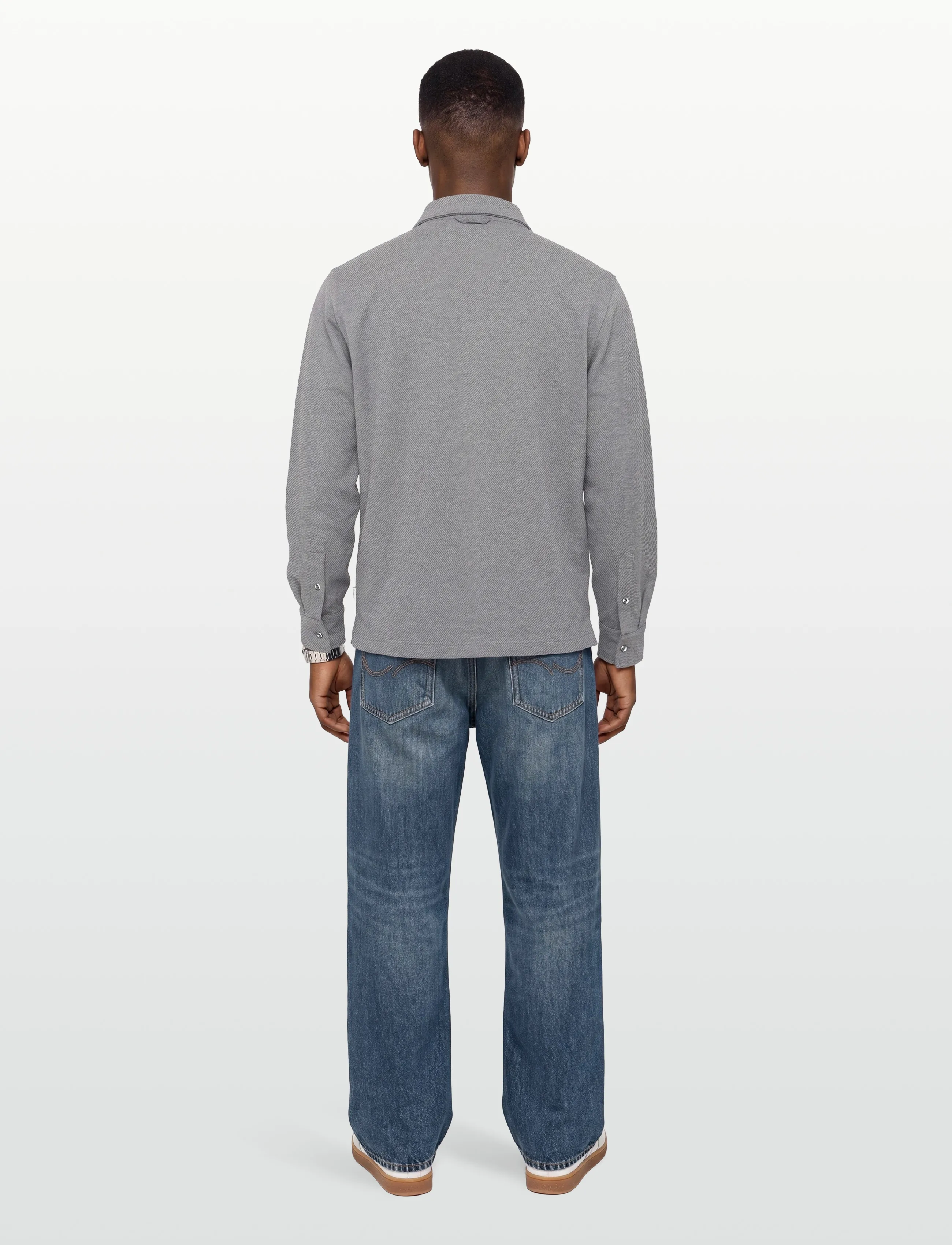Gant - TWILL LS POLO SHIRT - långärmade pikéer - charcoal melange - 4