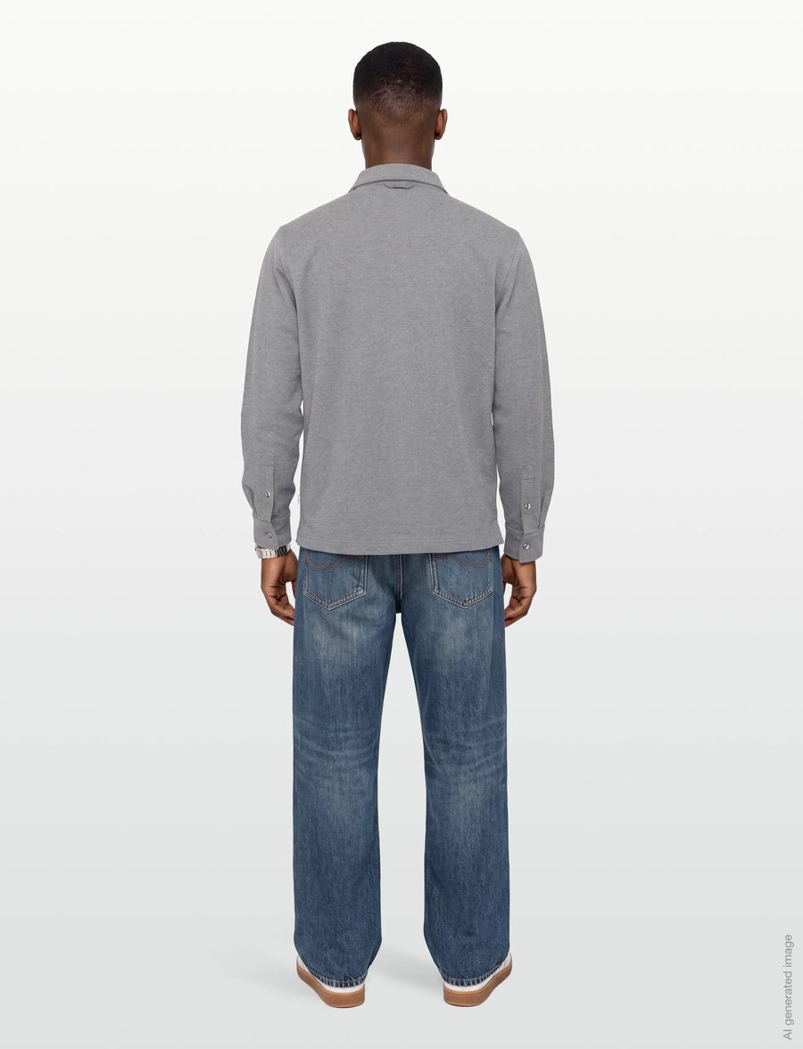 Gant - TWILL LS POLO SHIRT - långärmade pikéer - charcoal melange - 4