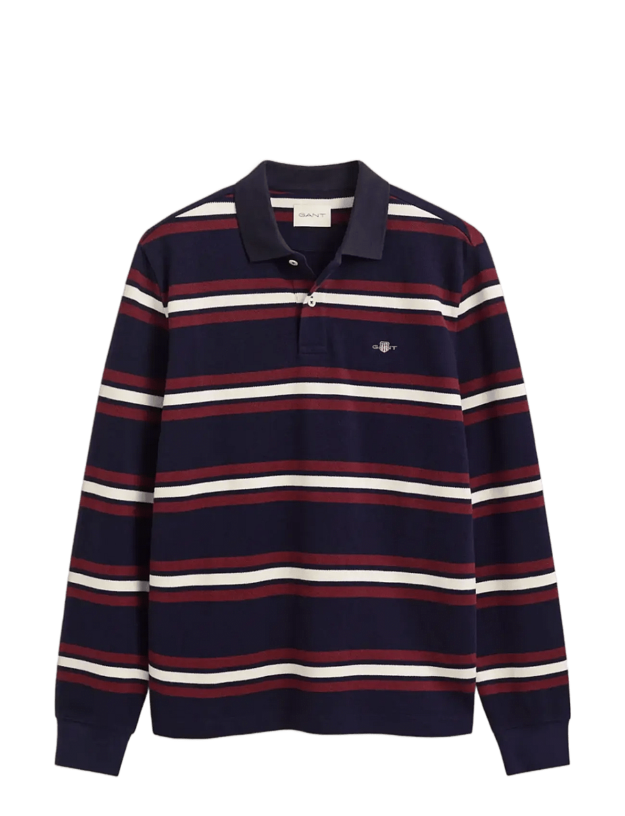 Gant - STRIPED LS POLO - langärmelig - classic blue - 1