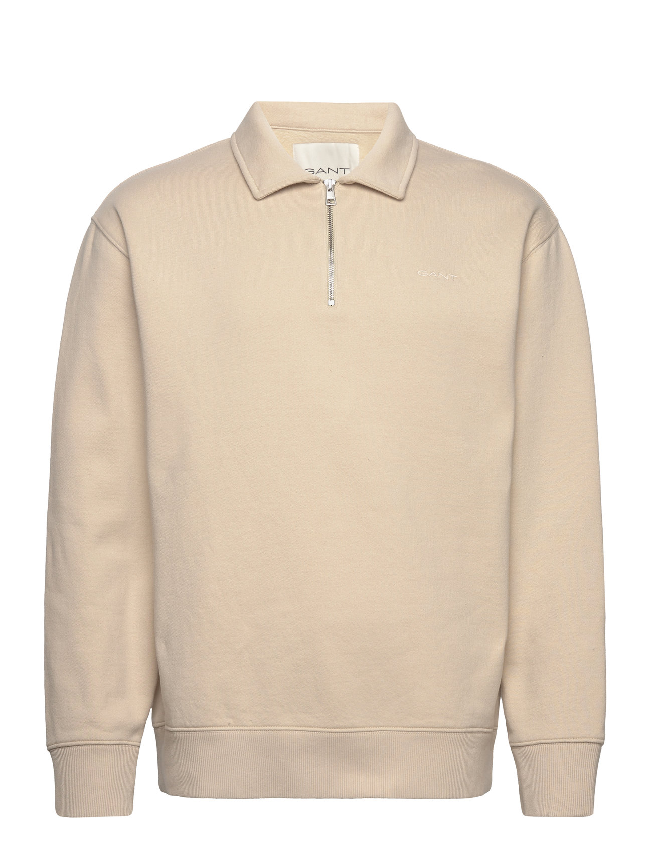 GANT - LOGO HALF ZIP - silky beige - 0