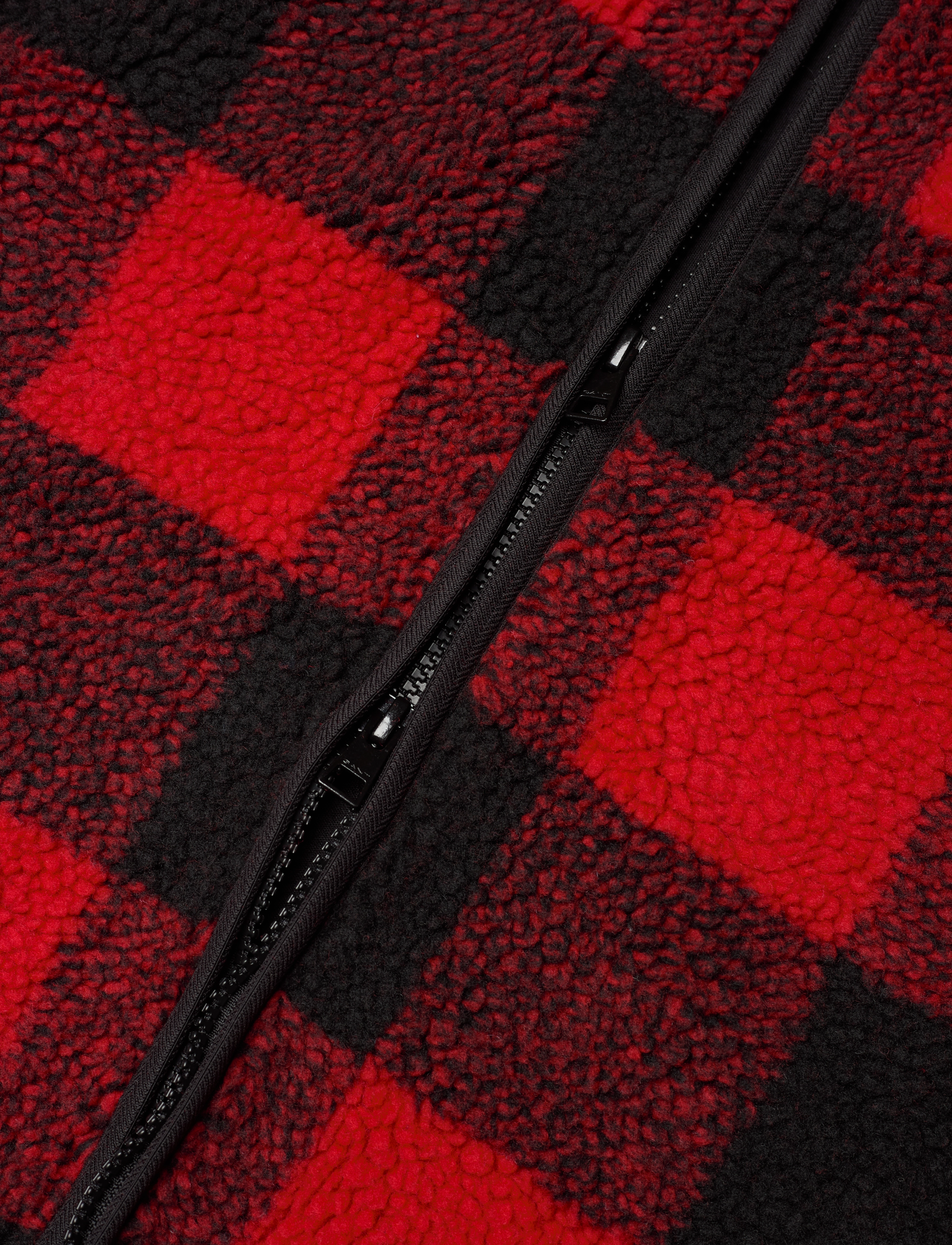 GANT - CHECKED FLEECE JACKET - bright red - 4