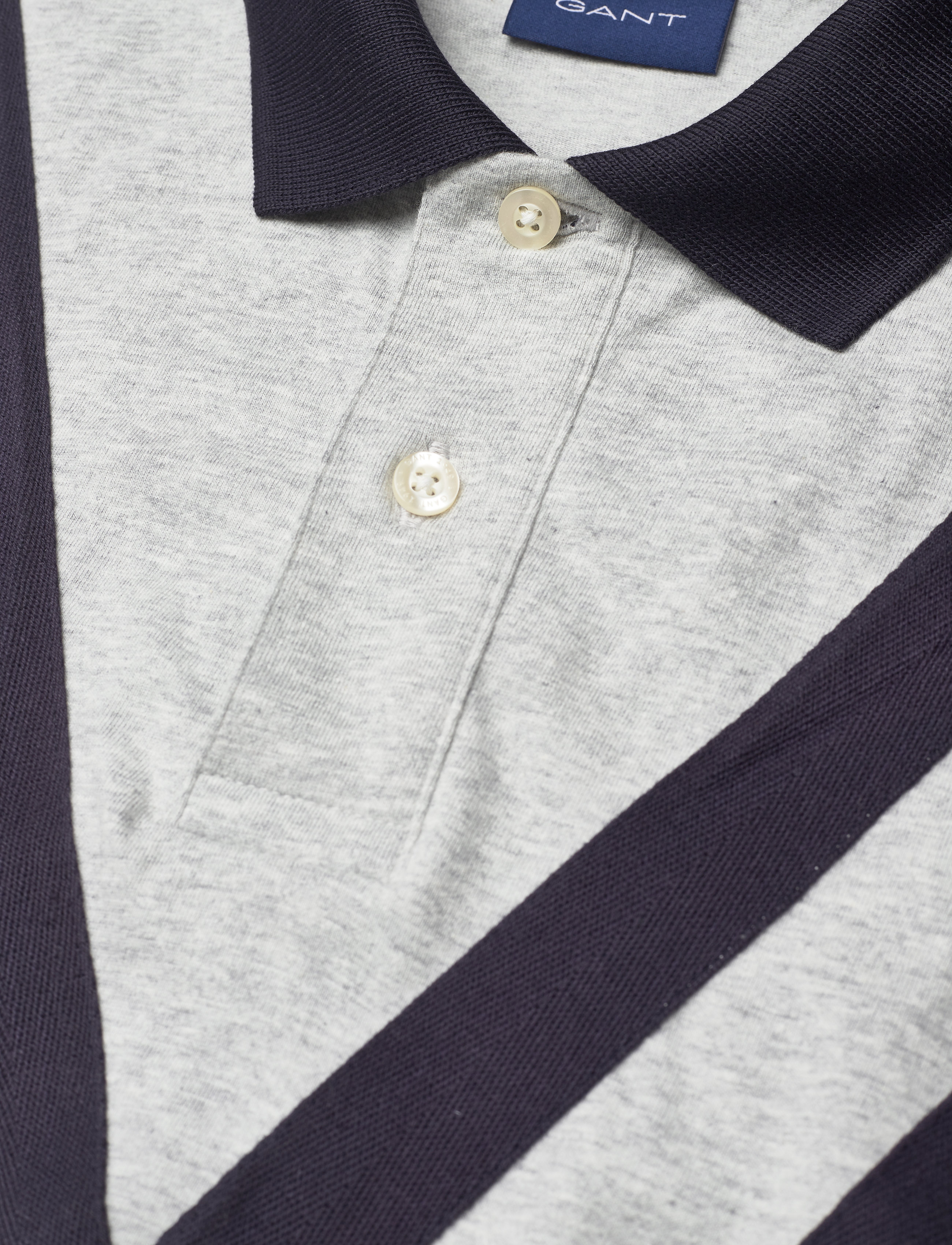 GANT - D1. GANT ROWING JERSEY SS RUGGER - light grey melange - 3