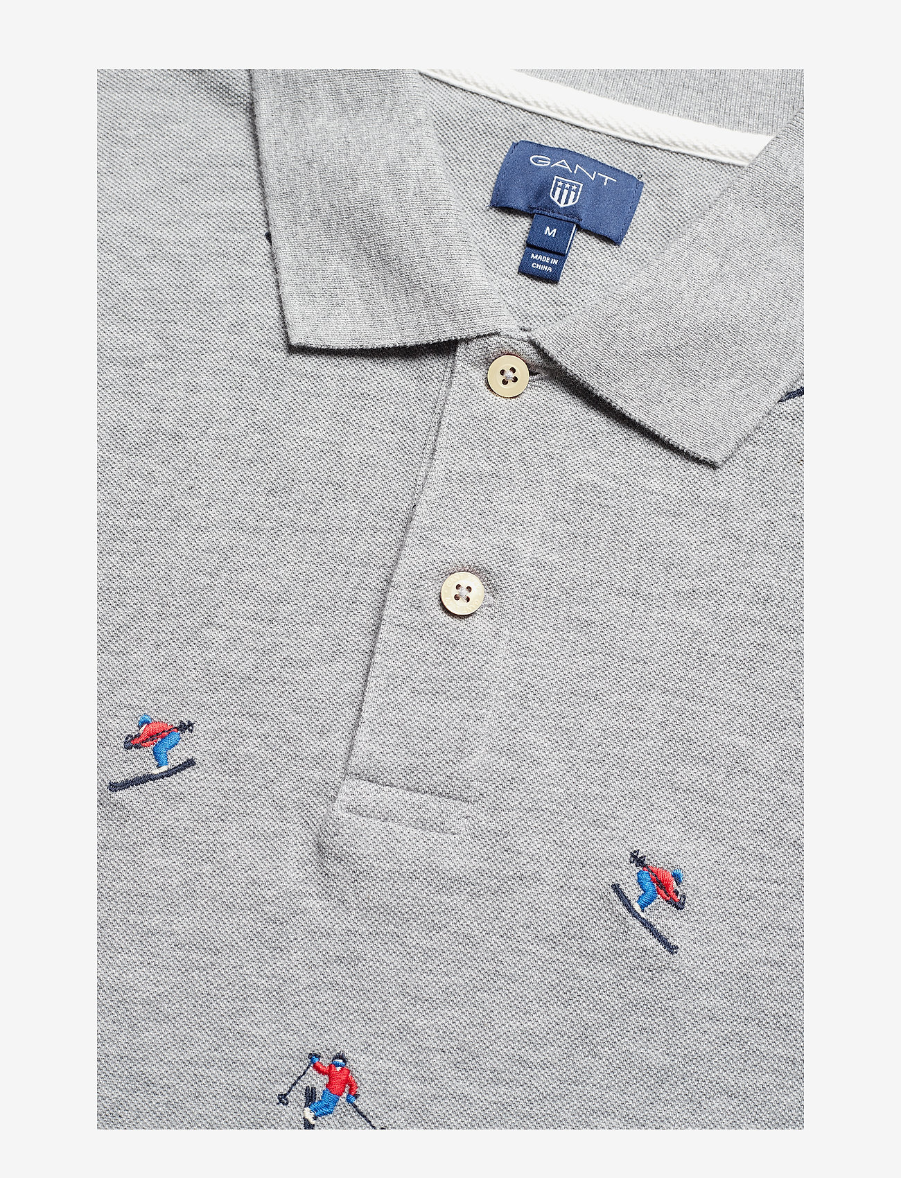GANT - O1. AOE PIQUE SS RUGGER - grey melange - 3