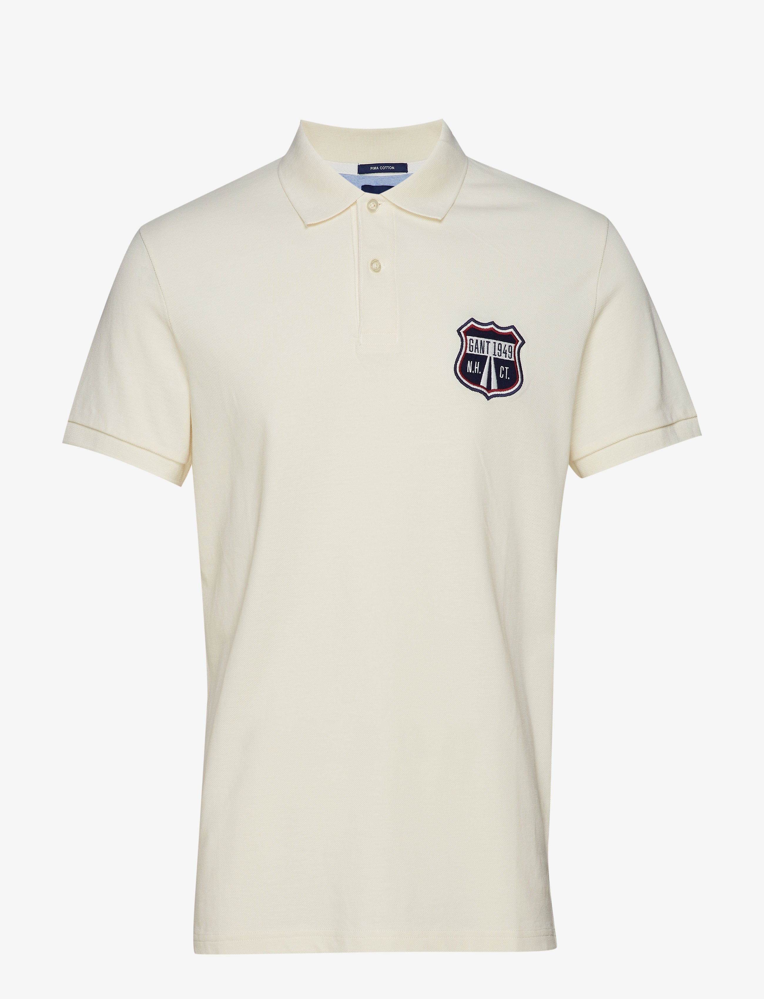 GANT - D1. GRAPHIC PIQUE SS RUGGER - cream - 0