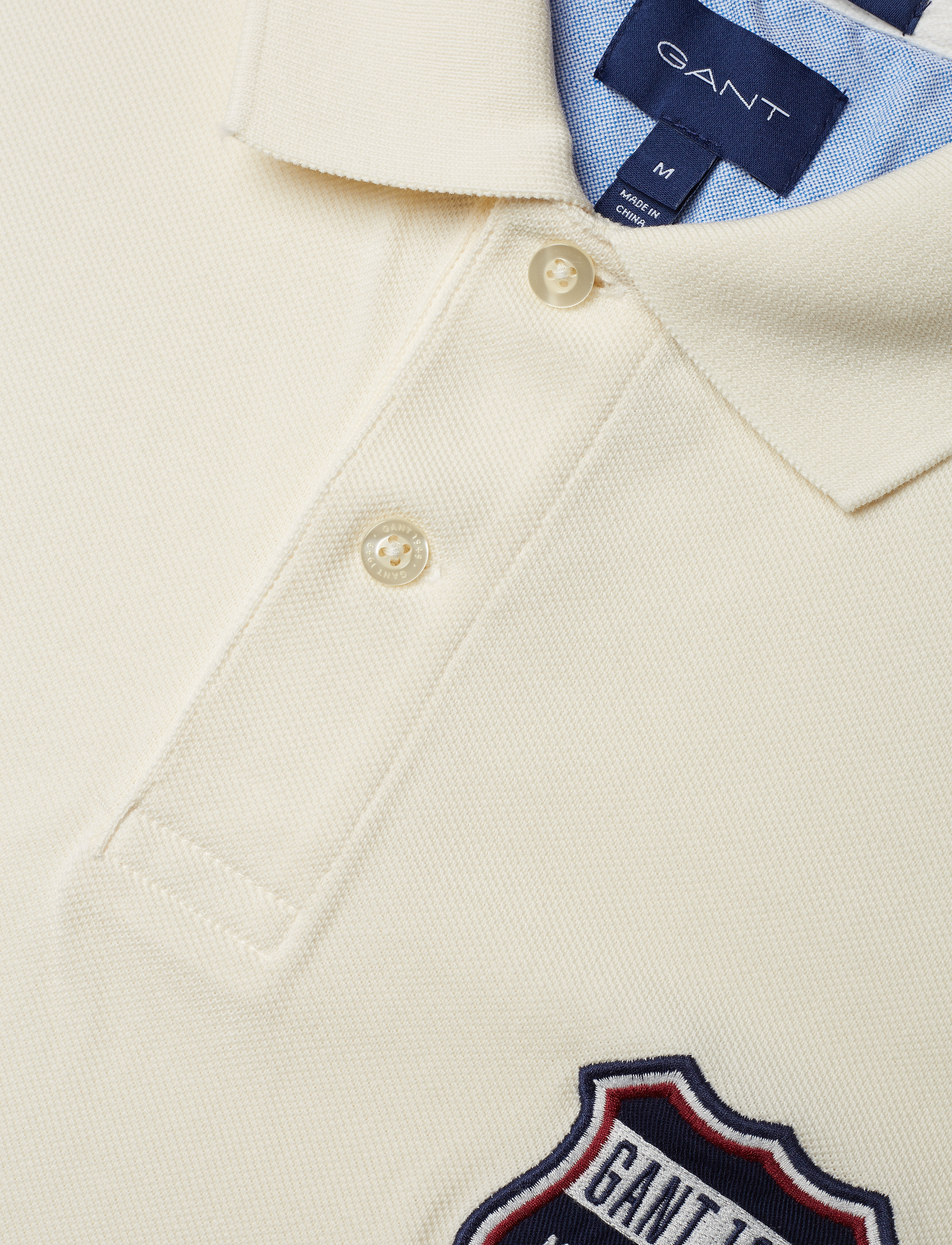 GANT - D1. GRAPHIC PIQUE SS RUGGER - cream - 2