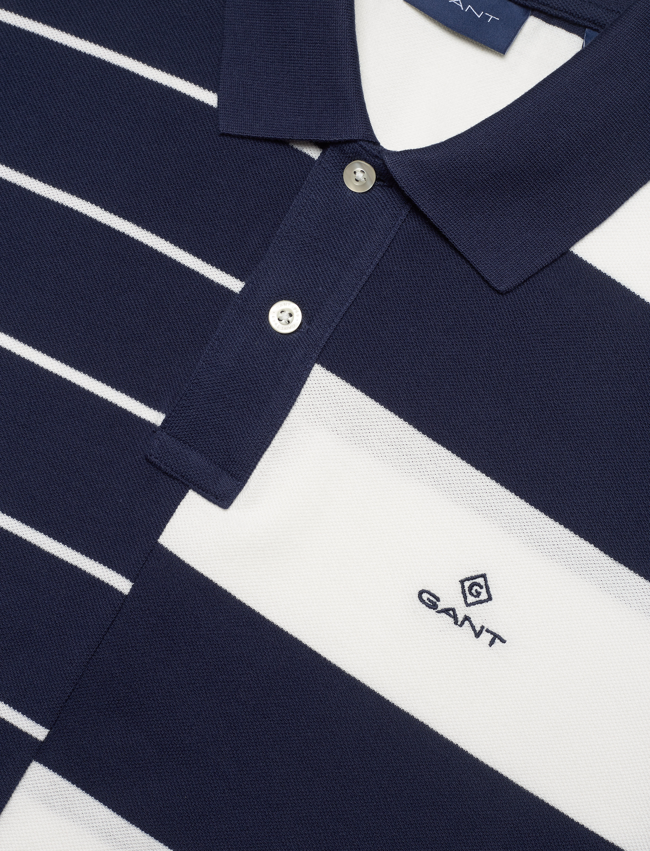 GANT - D1. DOUBLE STRIPE PIQUE SS RUGGER - evening blue - 2