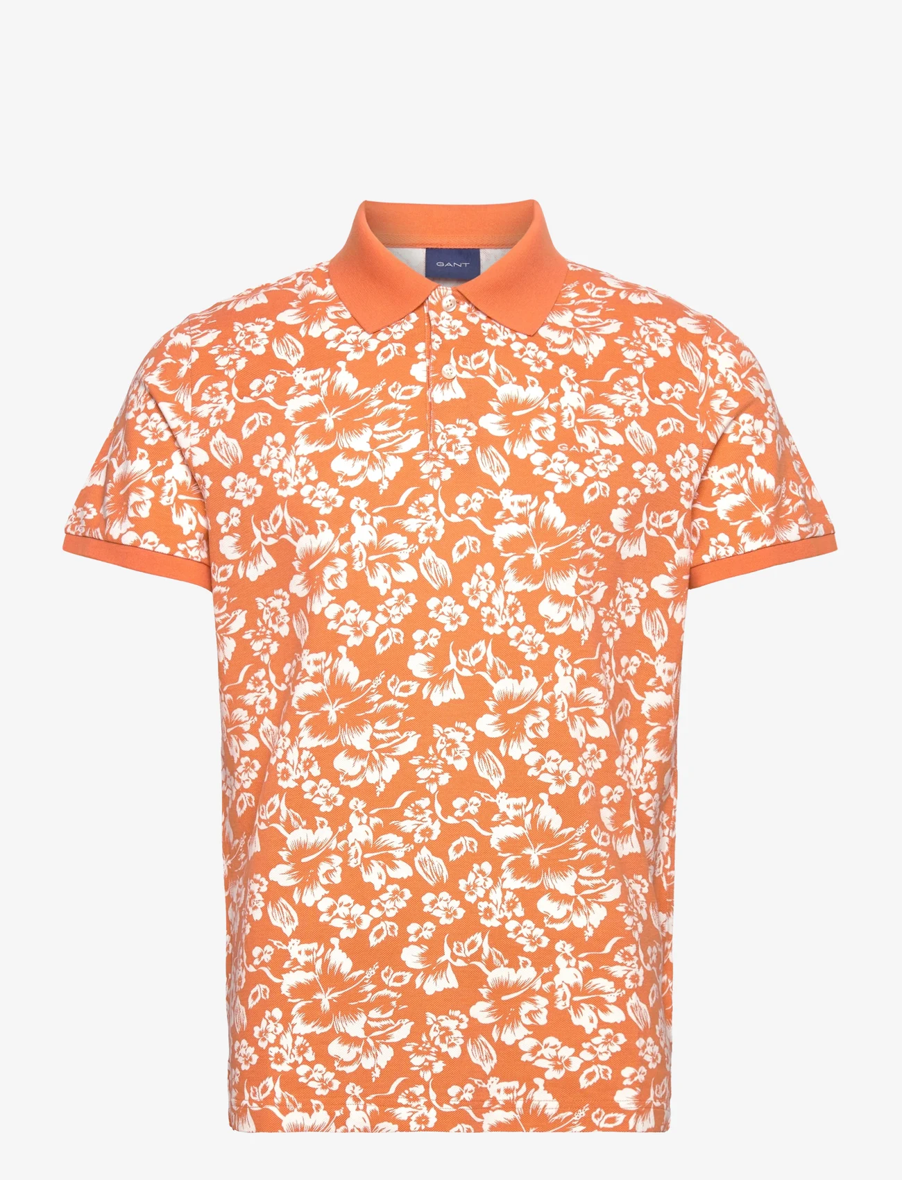 GANT - FLORAL PRINT SS PIQUE - polo marškinėliai trumpomis rankovėmis - apricot orange - 0