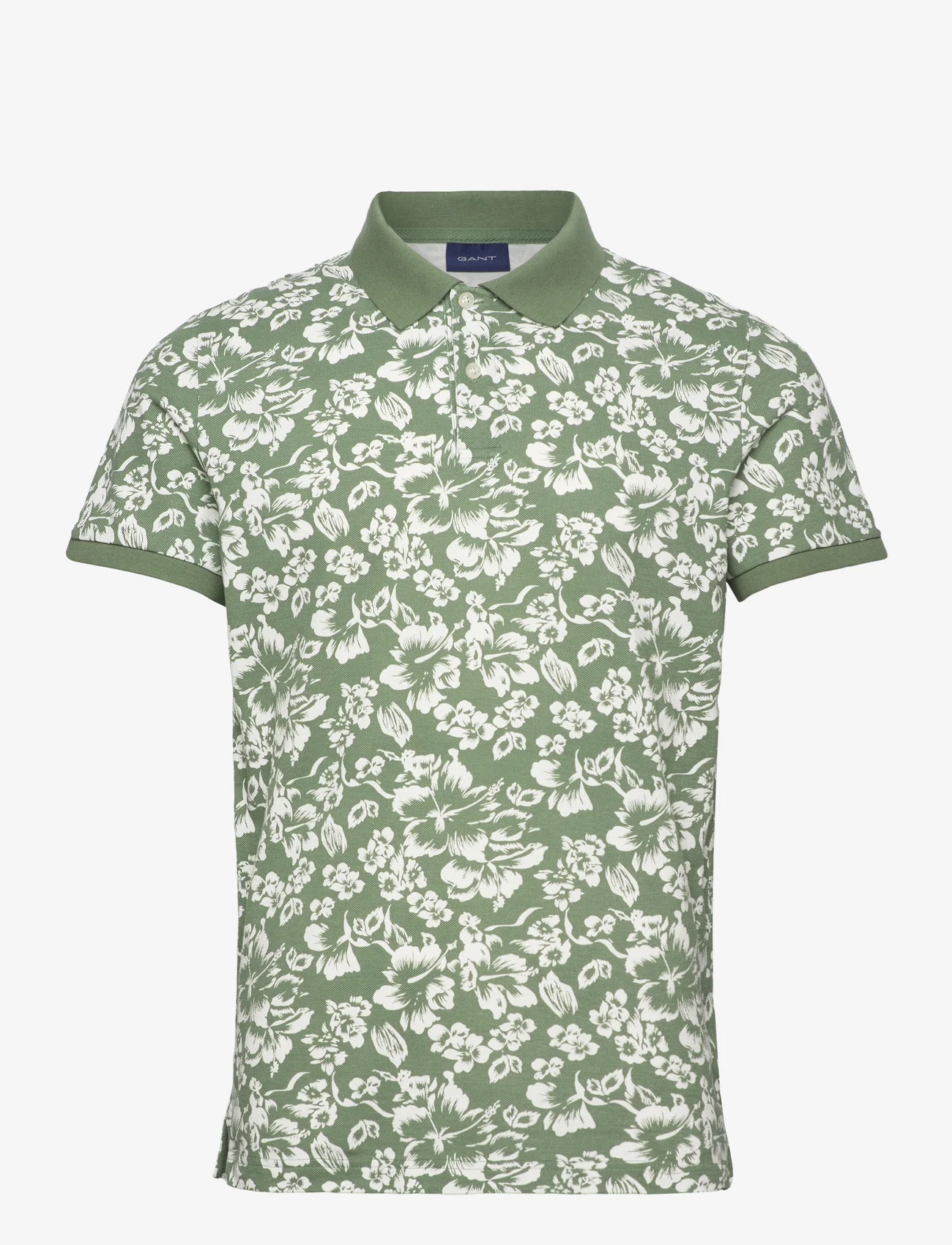 GANT - FLORAL PRINT SS PIQUE - polo marškinėliai trumpomis rankovėmis - kalamata green - 0