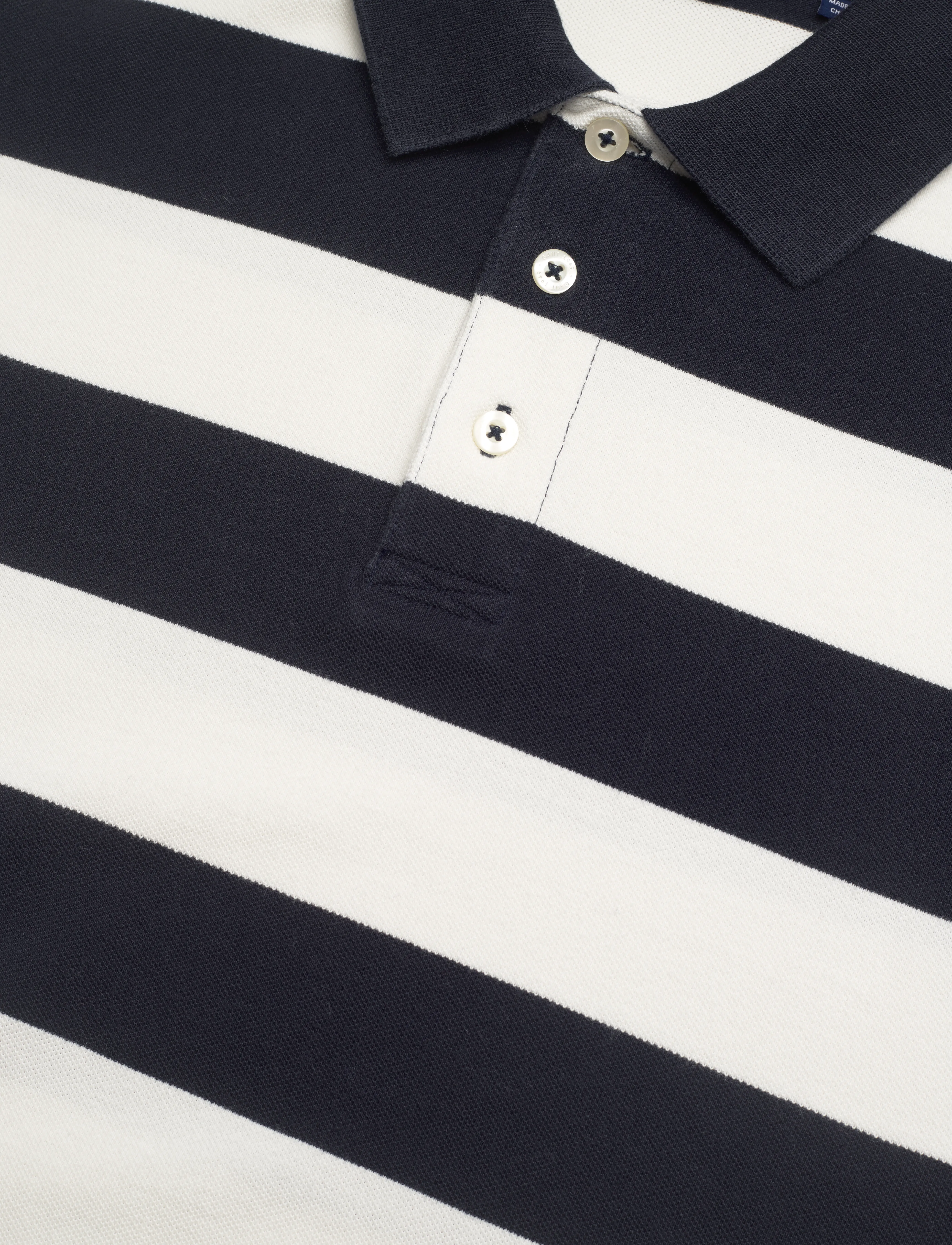 GANT - D.1 PRINTED BARSTRIPE PIQUE RUGGER - evening blue - 2