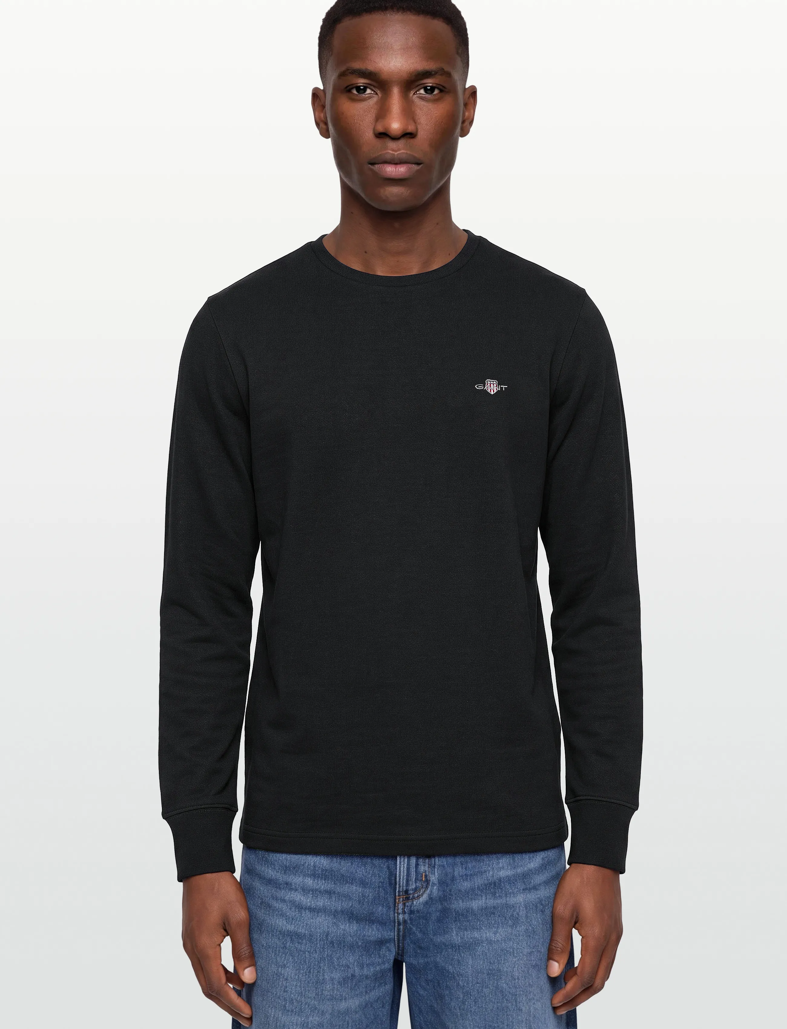 Gant - SLIM PIQUE LS T-SHIRT - langärmelige t-shirts - black - 3