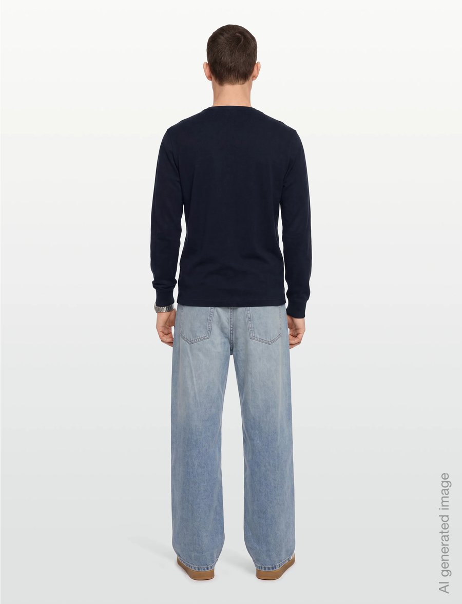 Gant - SLIM PIQUE LS T-SHIRT - pikkade varrukatega t-särgid - evening blue - 4