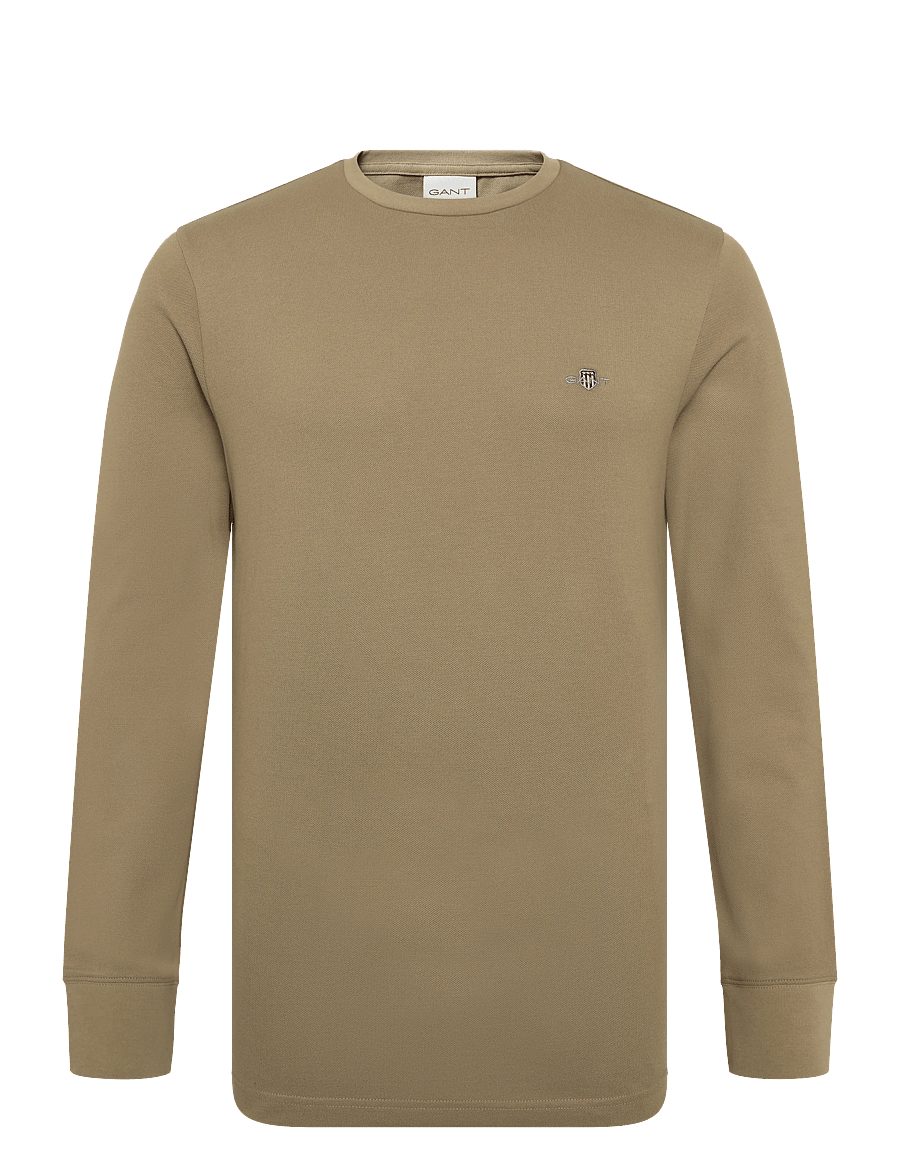 Gant - SLIM PIQUE LS T-SHIRT - langärmelige t-shirts - light taupe - 1