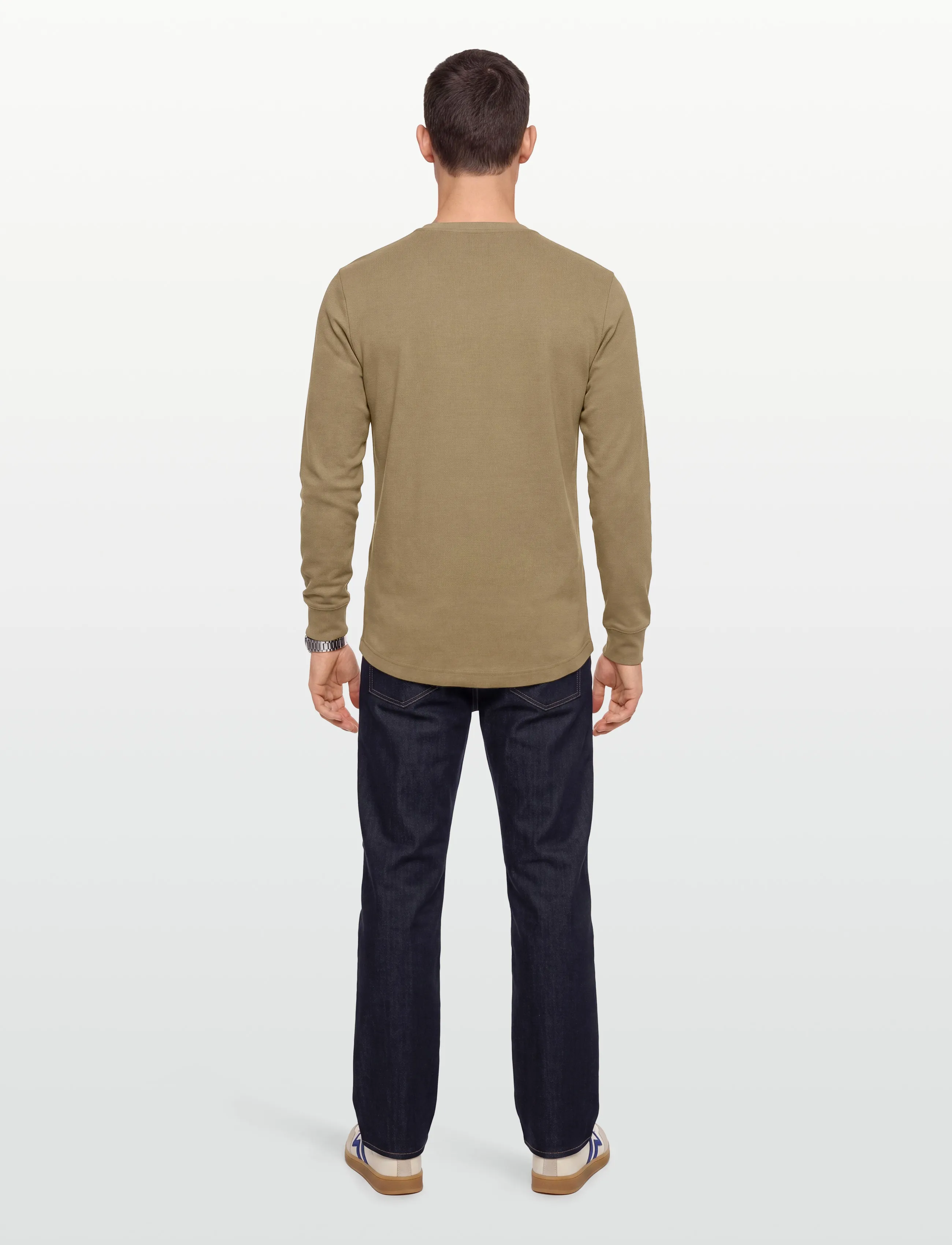 Gant - SLIM PIQUE LS T-SHIRT - langärmelige t-shirts - light taupe - 4
