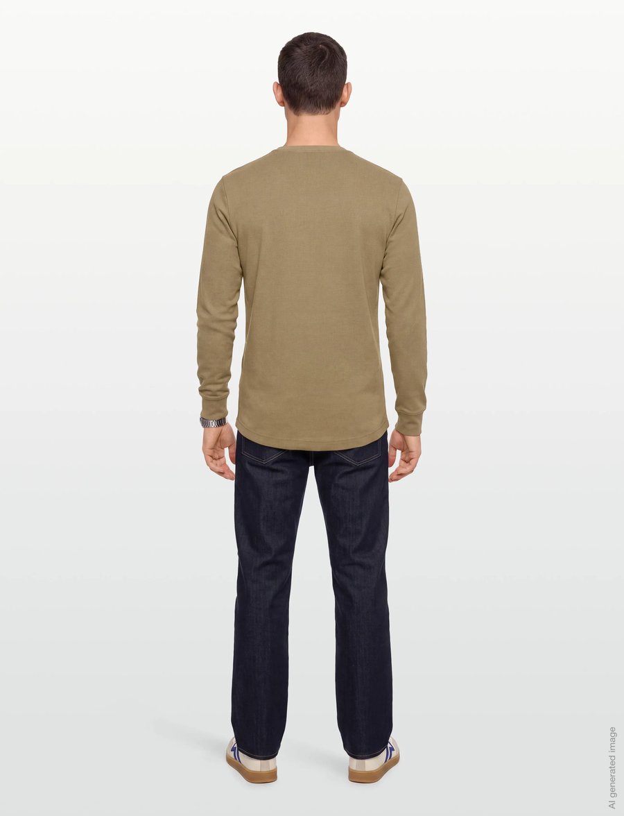 Gant - SLIM PIQUE LS T-SHIRT - langärmelige t-shirts - light taupe - 4