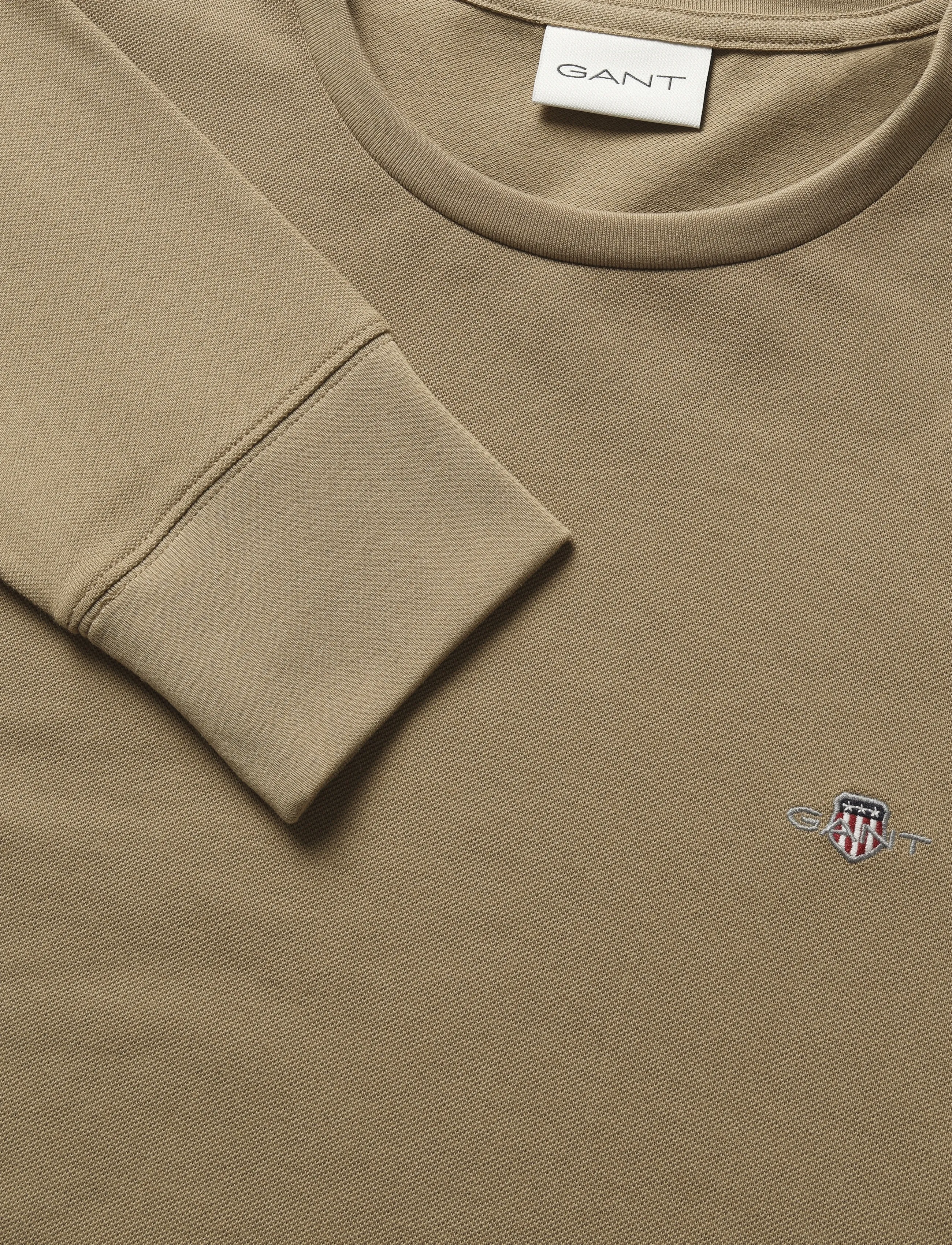 Gant - SLIM PIQUE LS T-SHIRT - light taupe - 2