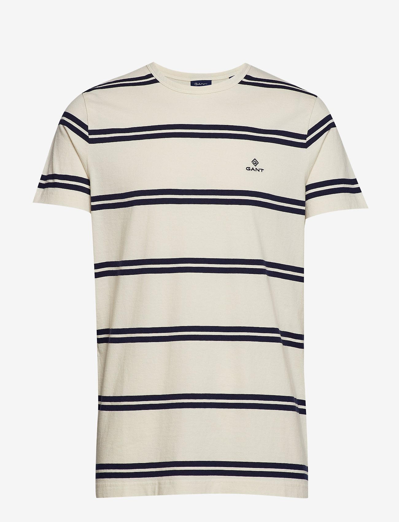 GANT - D1. HEAVY JERSEY STRIPED T-SHIRT - cream - 0