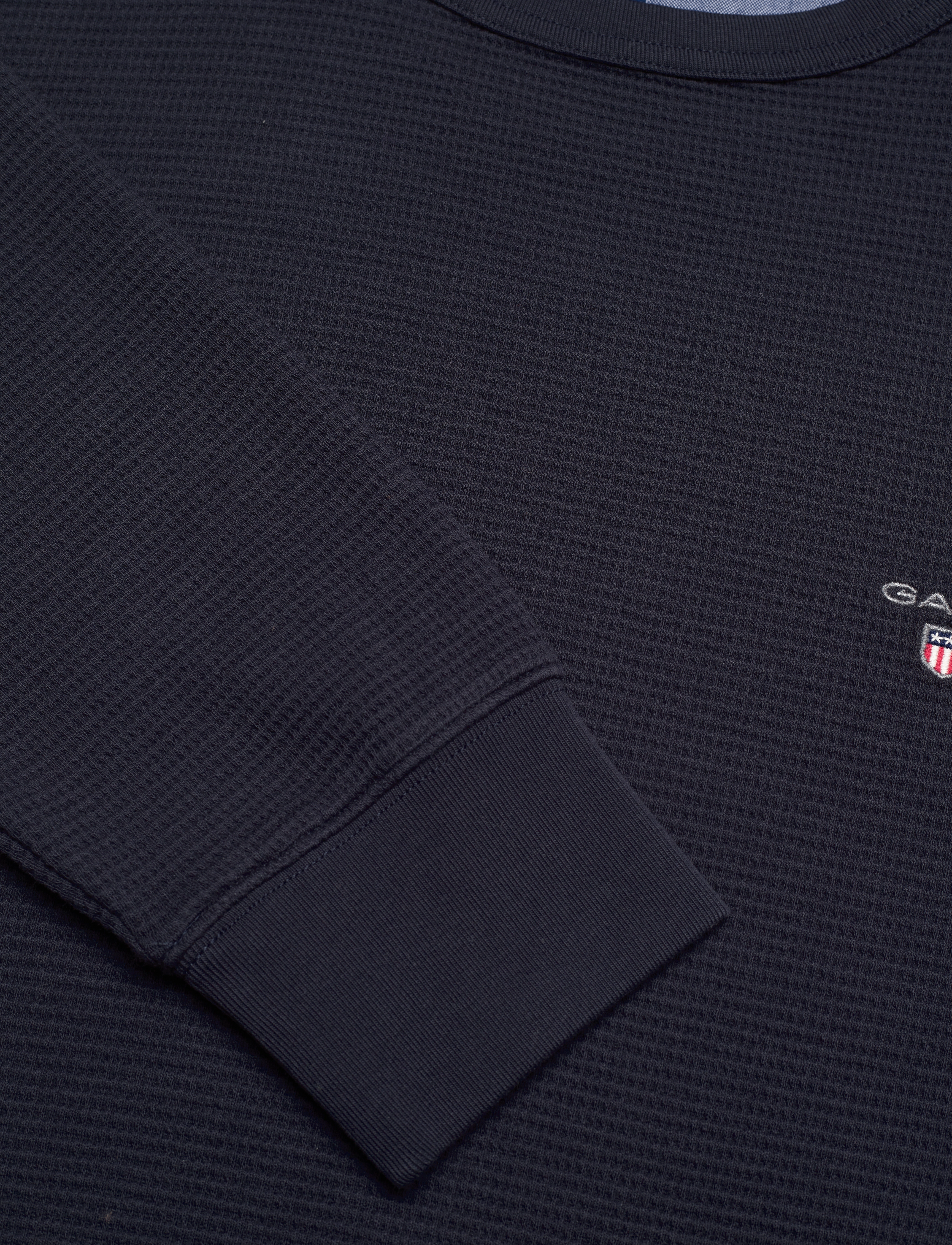 GANT - D1. WAFFLE C-NECK SWEAT - evening blue - 2