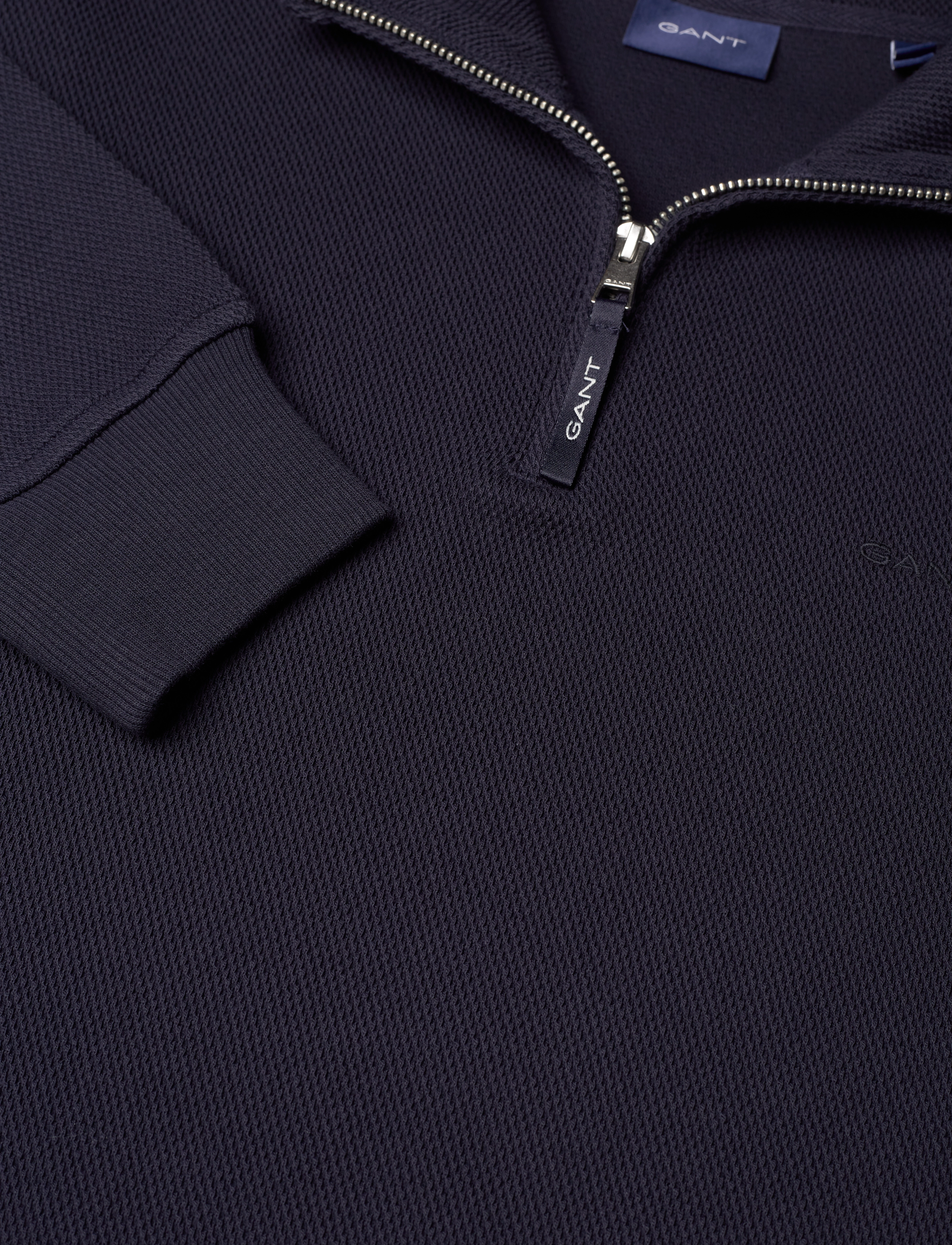 GANT - WAFFLE TEXTURE HALF ZIP - evening blue - 2