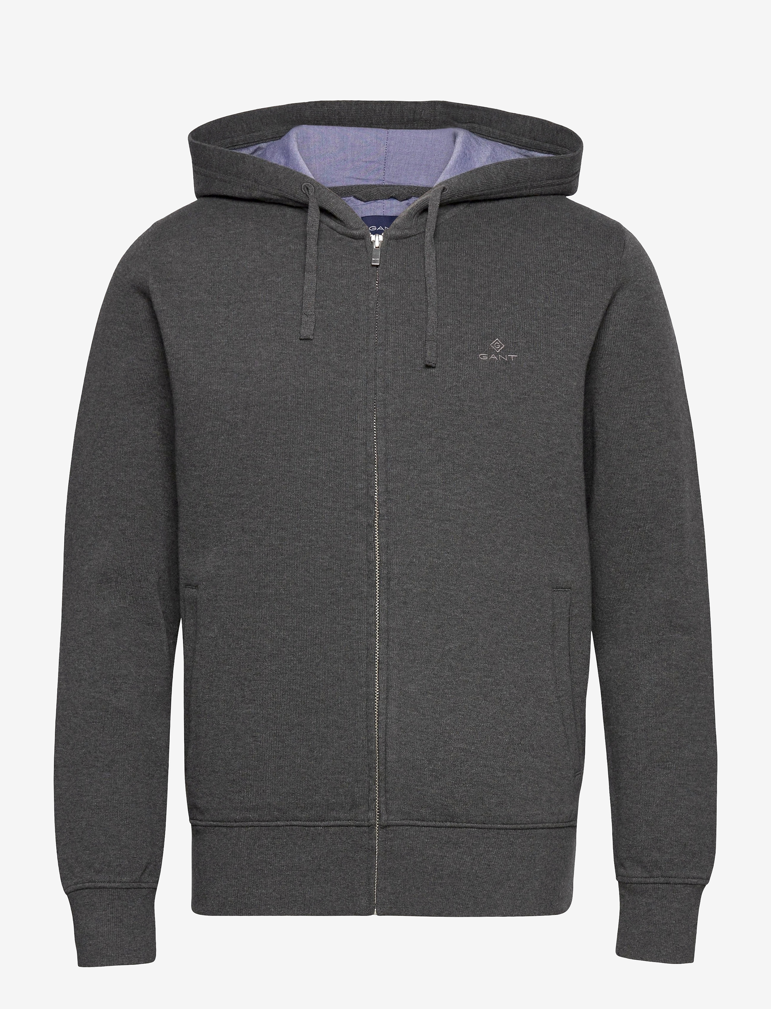 GANT - D2. SACKER RIB HOODIE - antracit melange - 0