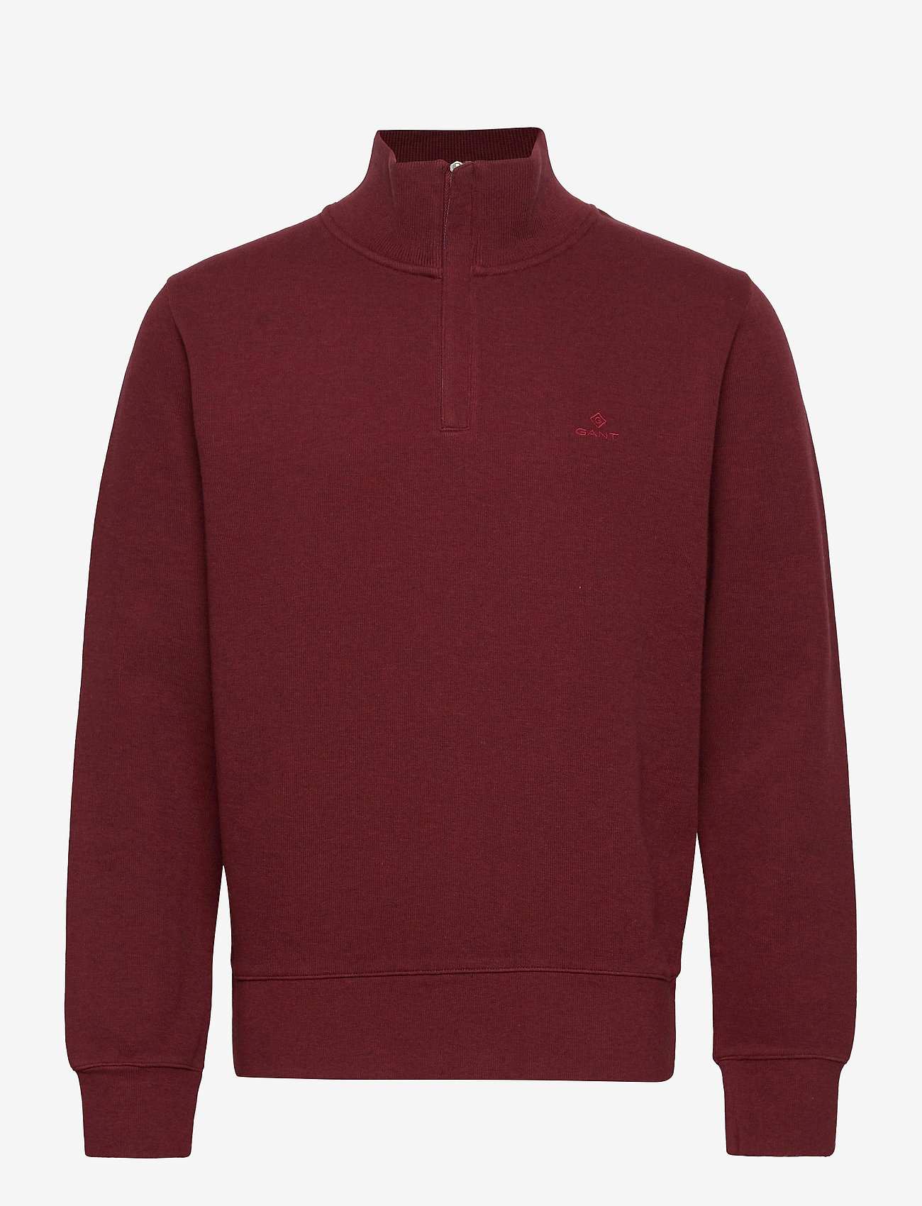 D2. SACKER RIB HALF ZIP - BURGUNDY MEL