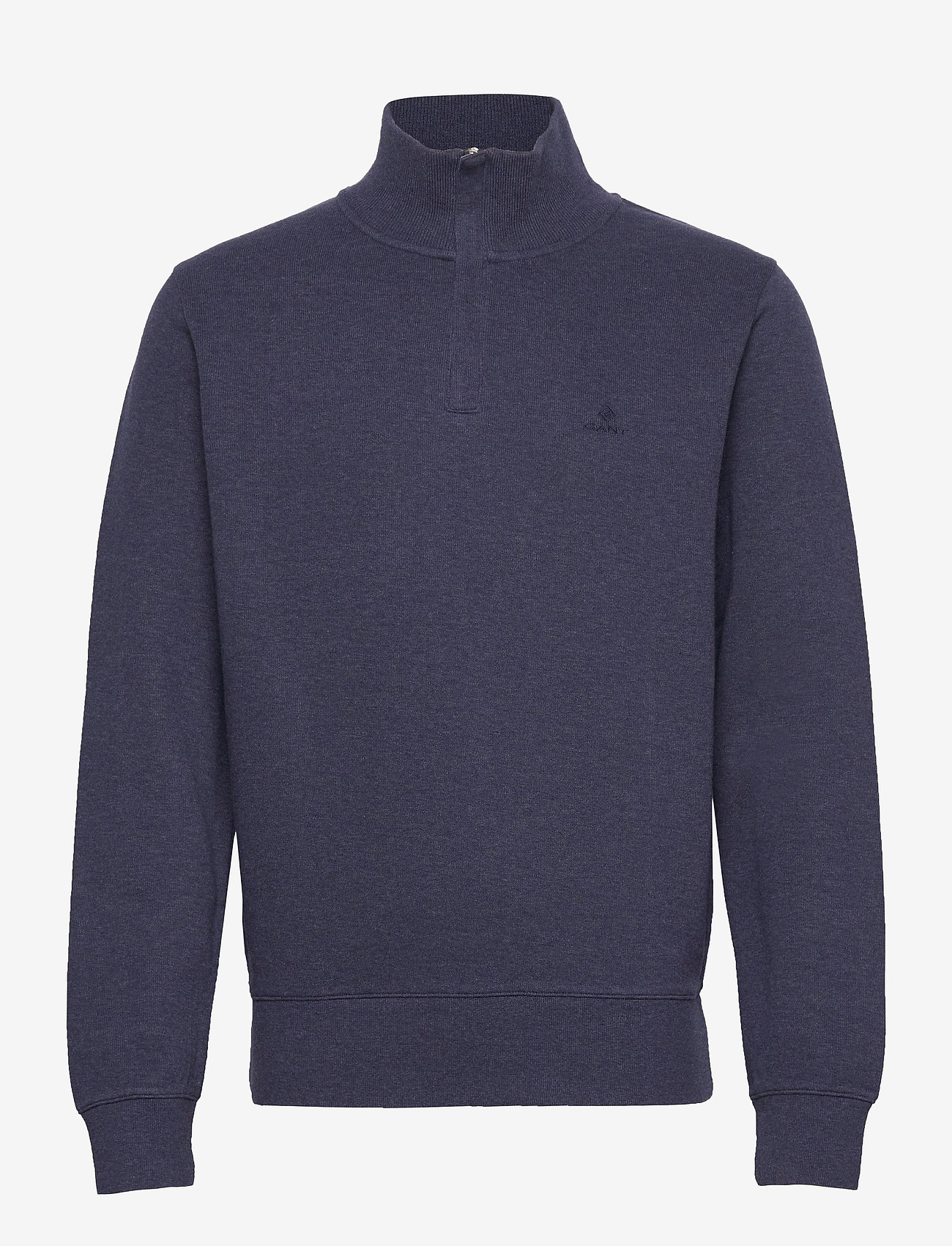 D2. SACKER RIB HALF ZIP - DARK INDIGO MELANGE