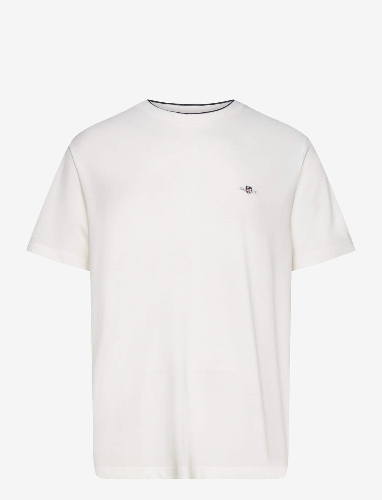 GANT - PIQUE SS T-SHIRT - kurzärmelig - eggshell - 0