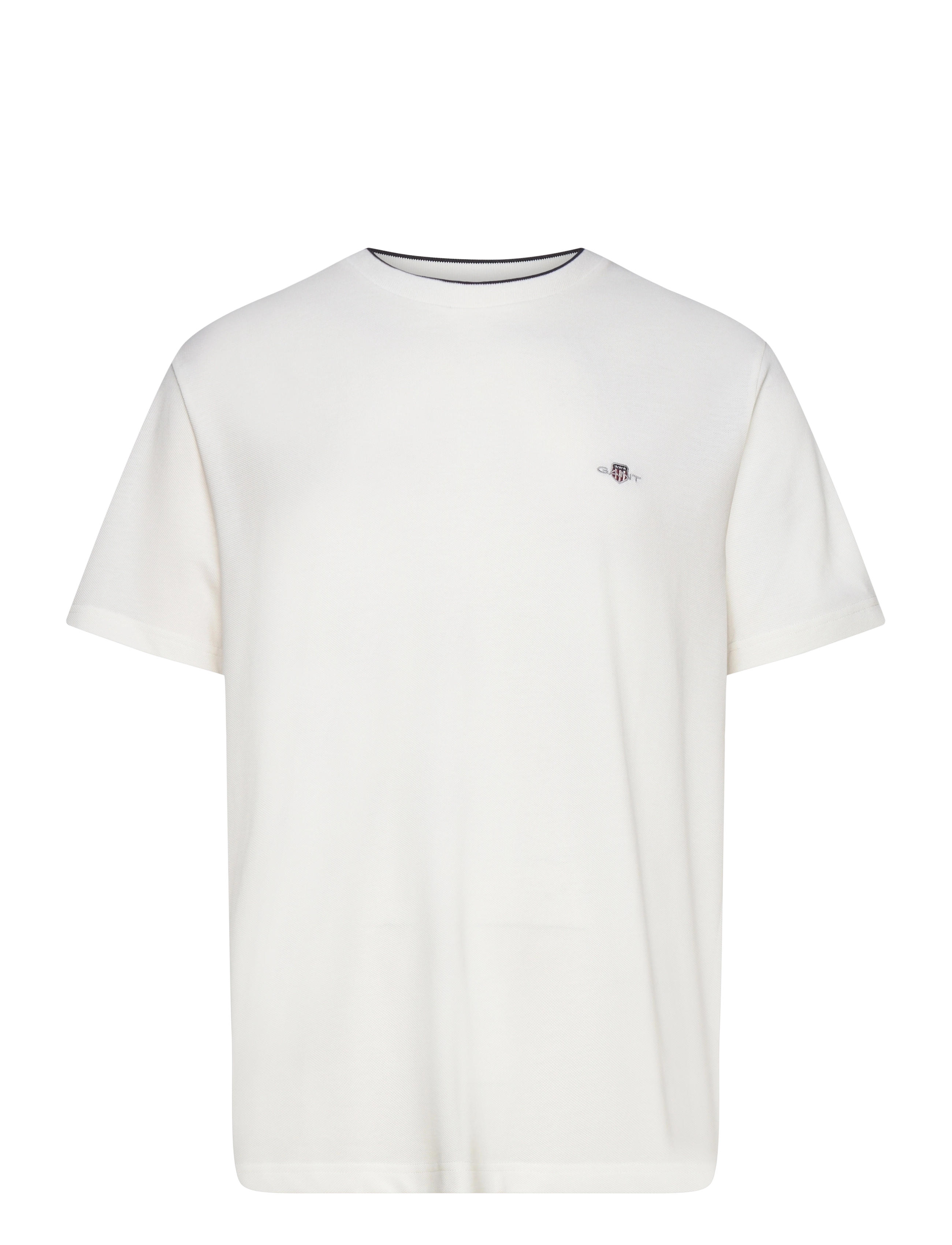 GANT PIQUE SS T-SHIRT - T-krekli ar īsām piedurknēm - EGGSHELL / white