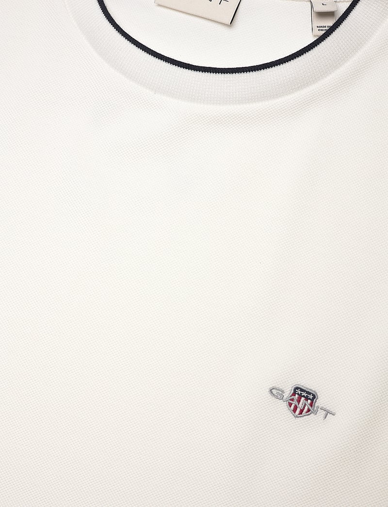 GANT - PIQUE SS T-SHIRT - kurzärmelig - eggshell - 2