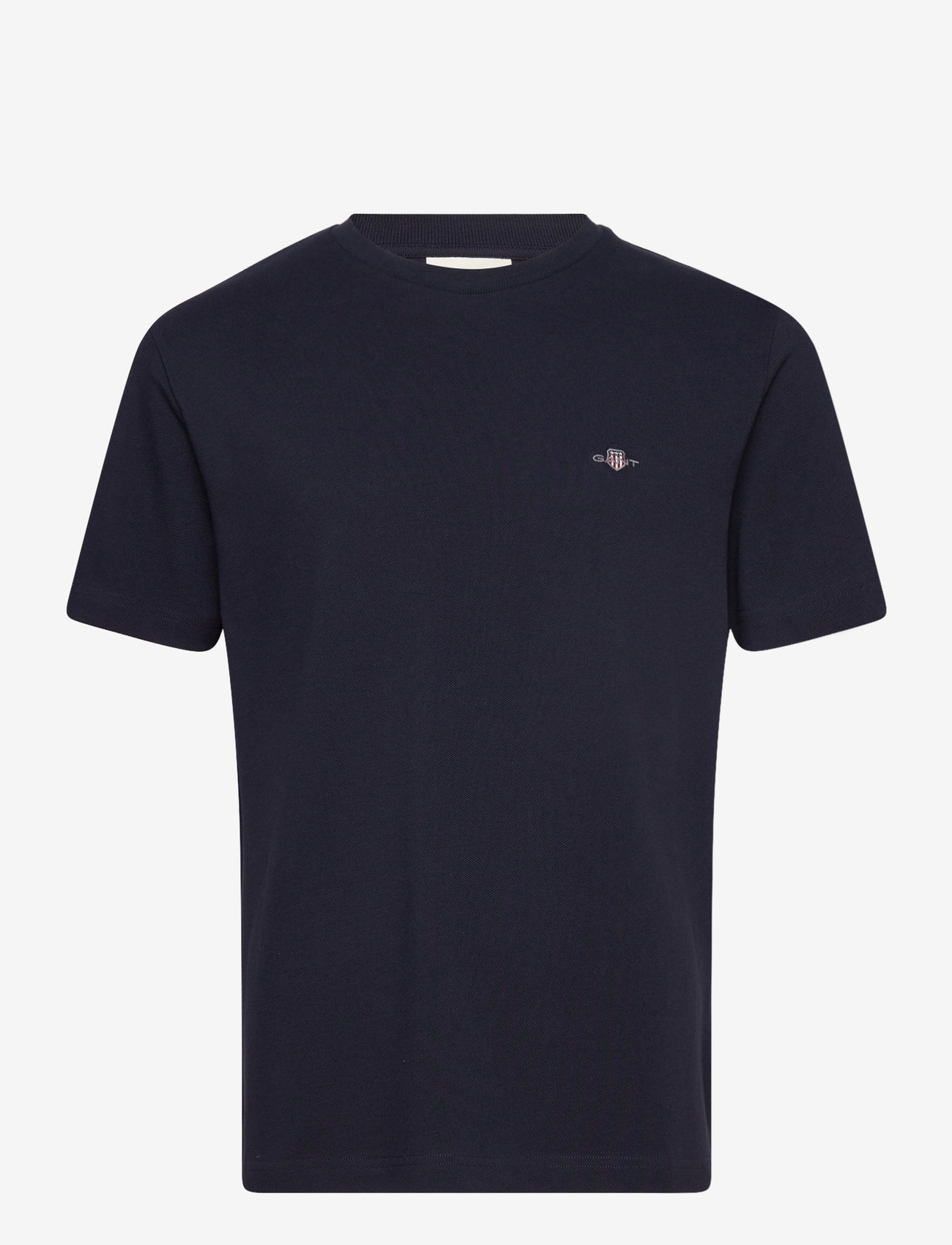 GANT - PIQUE SS T-SHIRT - kortärmade t-shirts - evening blue - 0