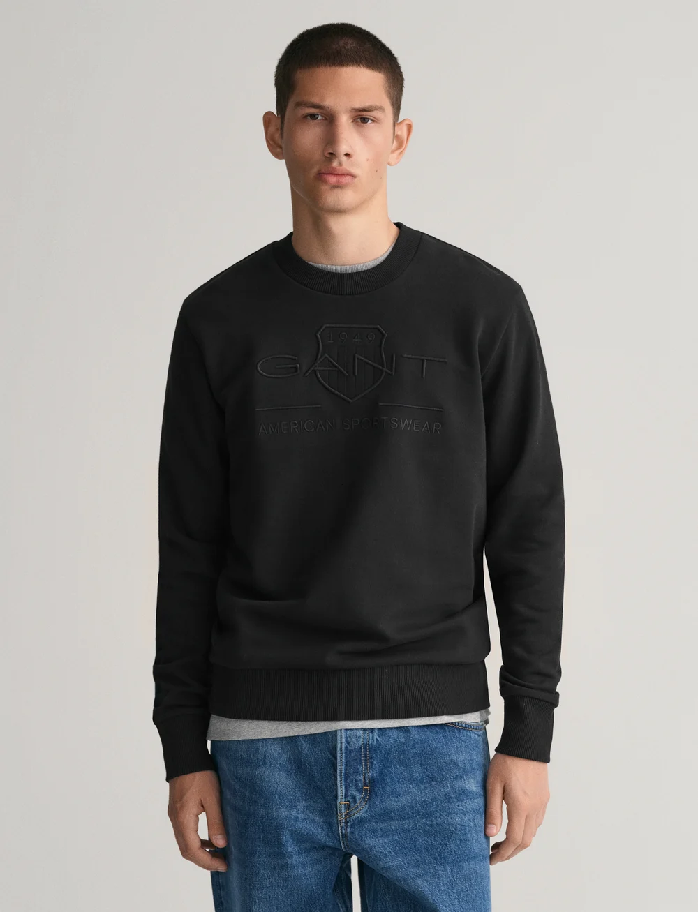 GANT - REG TONAL SHIELD C-NECK SWEAT - nach anlass kaufen - black - 0