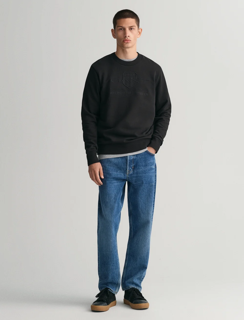 GANT - REG TONAL SHIELD C-NECK SWEAT - nach anlass kaufen - black - 5