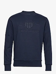 GANT - REG TONAL SHIELD C-NECK SWEAT - sweatshirts - evening blue - 0