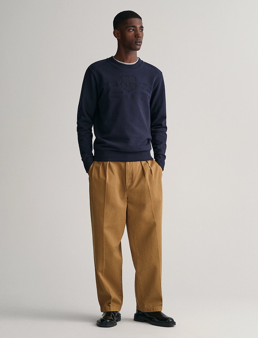 Gant - REG TONAL SHIELD C-NECK SWEAT - urlaubsfavoriten - evening blue - 5