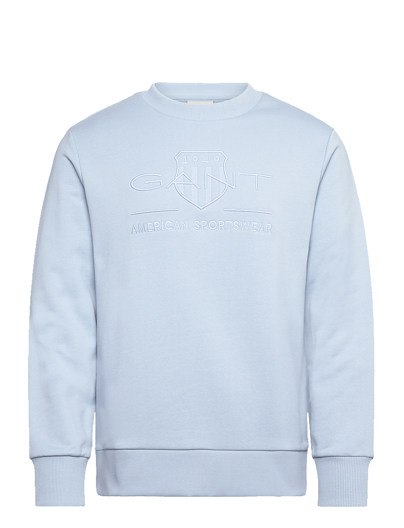 GANT - REG TONAL SHIELD CNECK SWEAT - shoppa efter tillfälle - fresh blue - 0