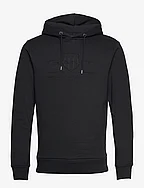 REG TONAL SHIELD HOODIE - BLACK