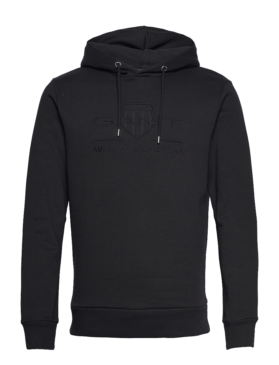 Gant - REG TONAL SHIELD HOODIE - kapuutsiga dressipluusid - black - 1