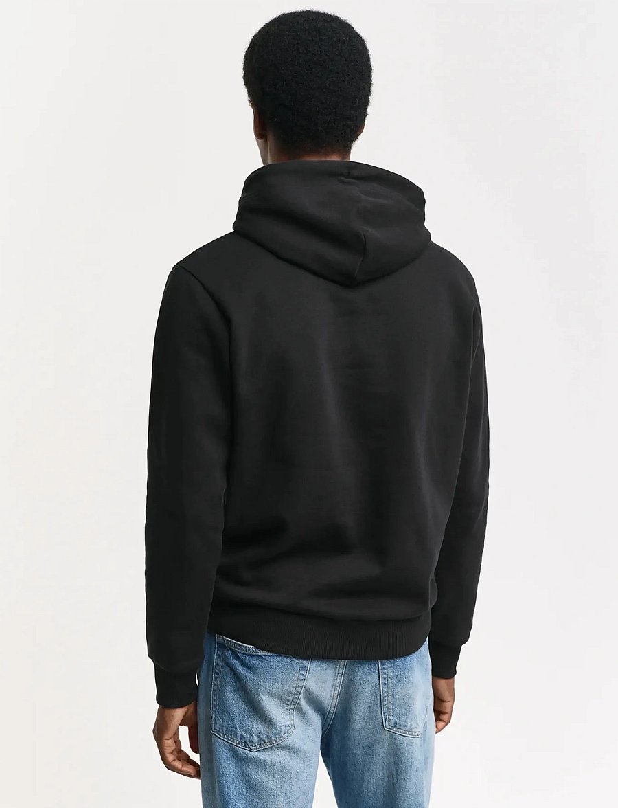 Gant - REG TONAL SHIELD HOODIE - kapuutsiga dressipluusid - black - 3