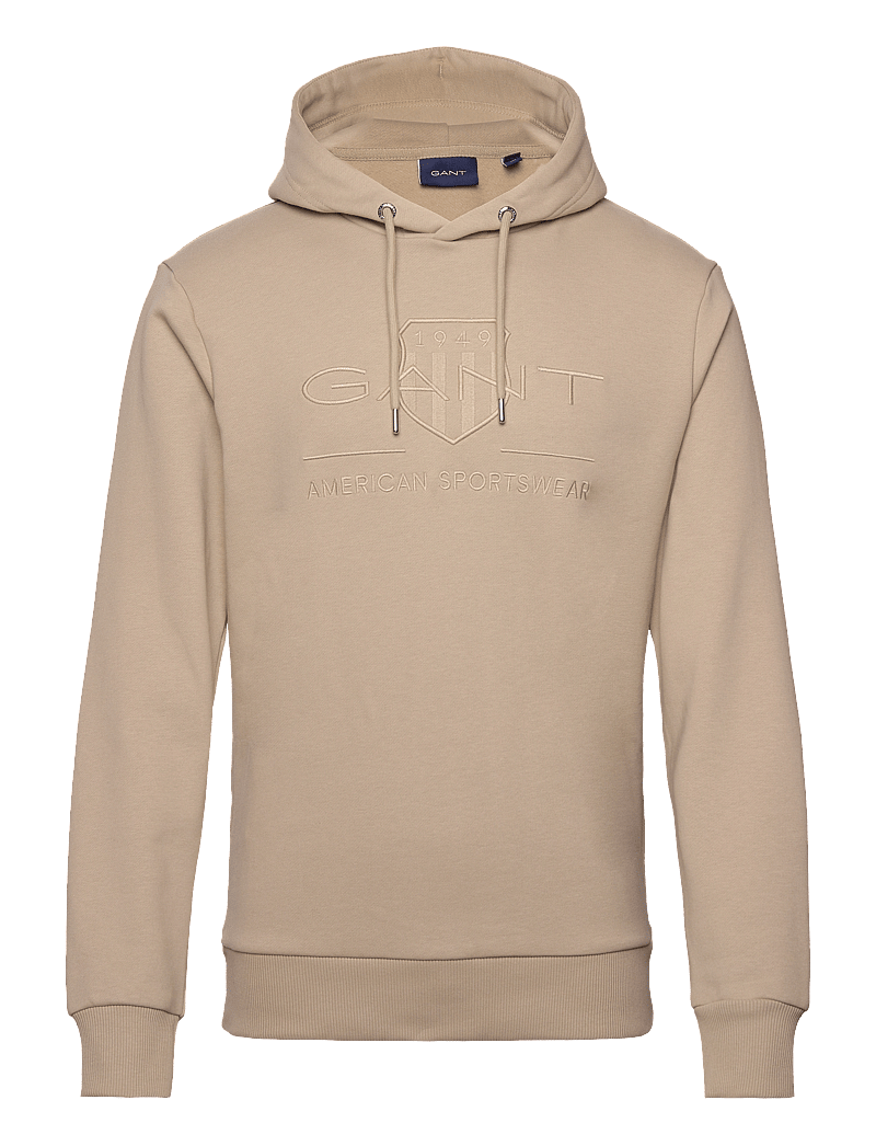 GANT - REG TONAL SHIELD HOODIE - hættetrøjer - concrete beige - 0