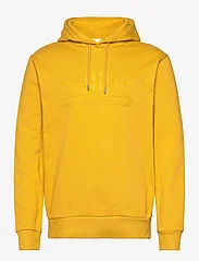 GANT - REG TONAL SHIELD HOODIE - hoodies - dark mustard yellow - 0