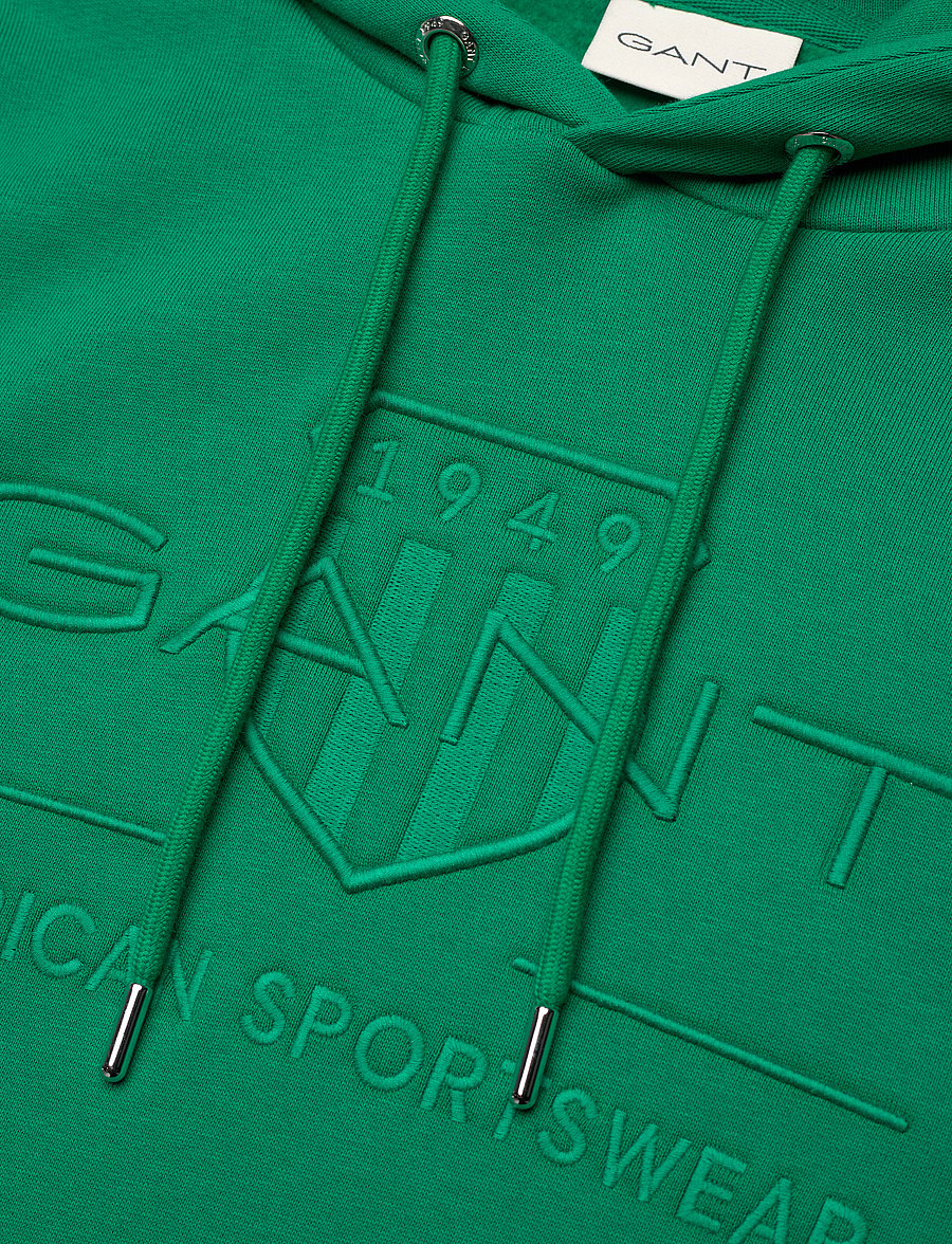 Gant - REG TONAL SHIELD HOODIE - kapuutsiga dressipluusid - deep green - 2