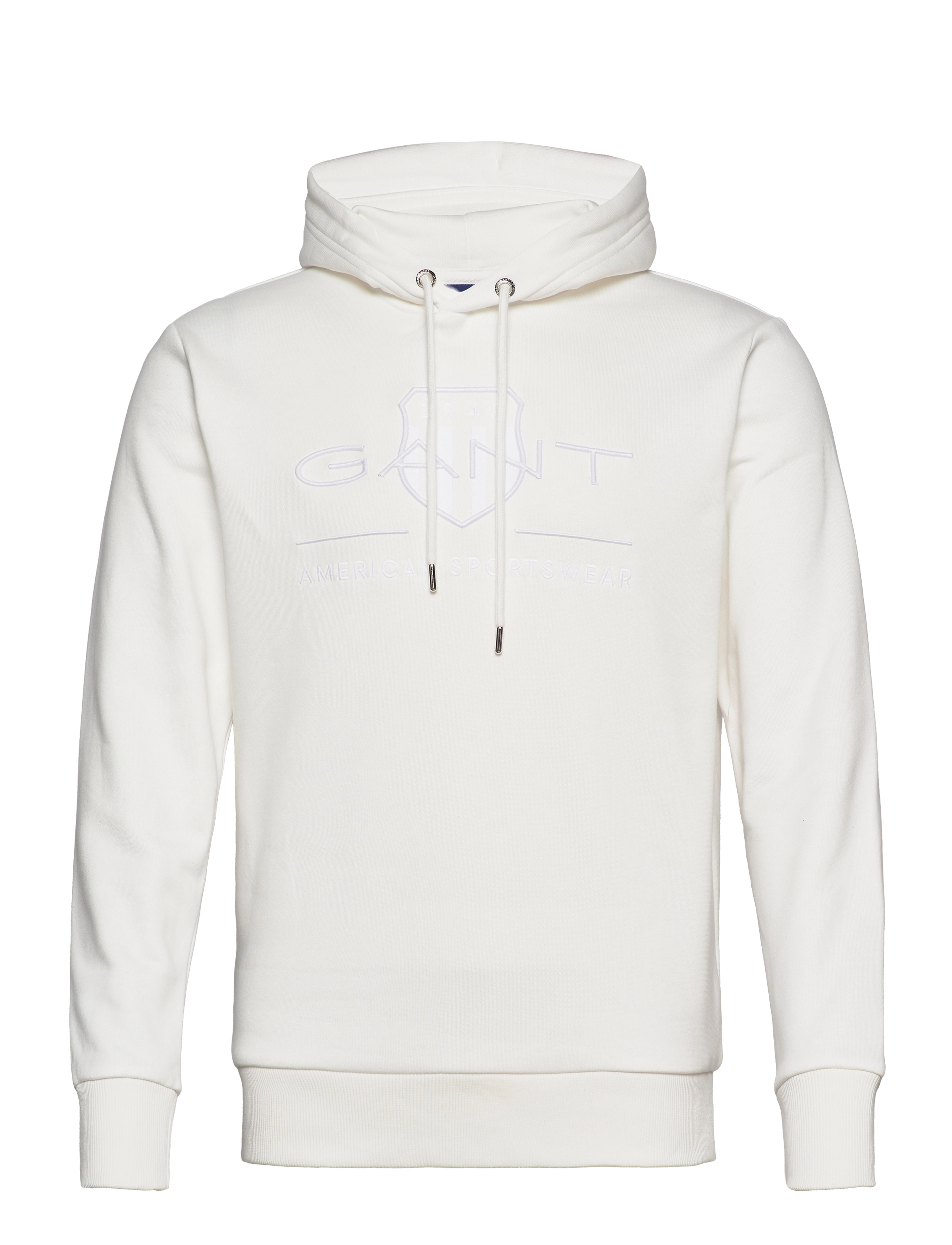 Gant REG TONAL SHIELD HOODIE - Sweatshirts & hættetrøjer - EGGSHELL / white