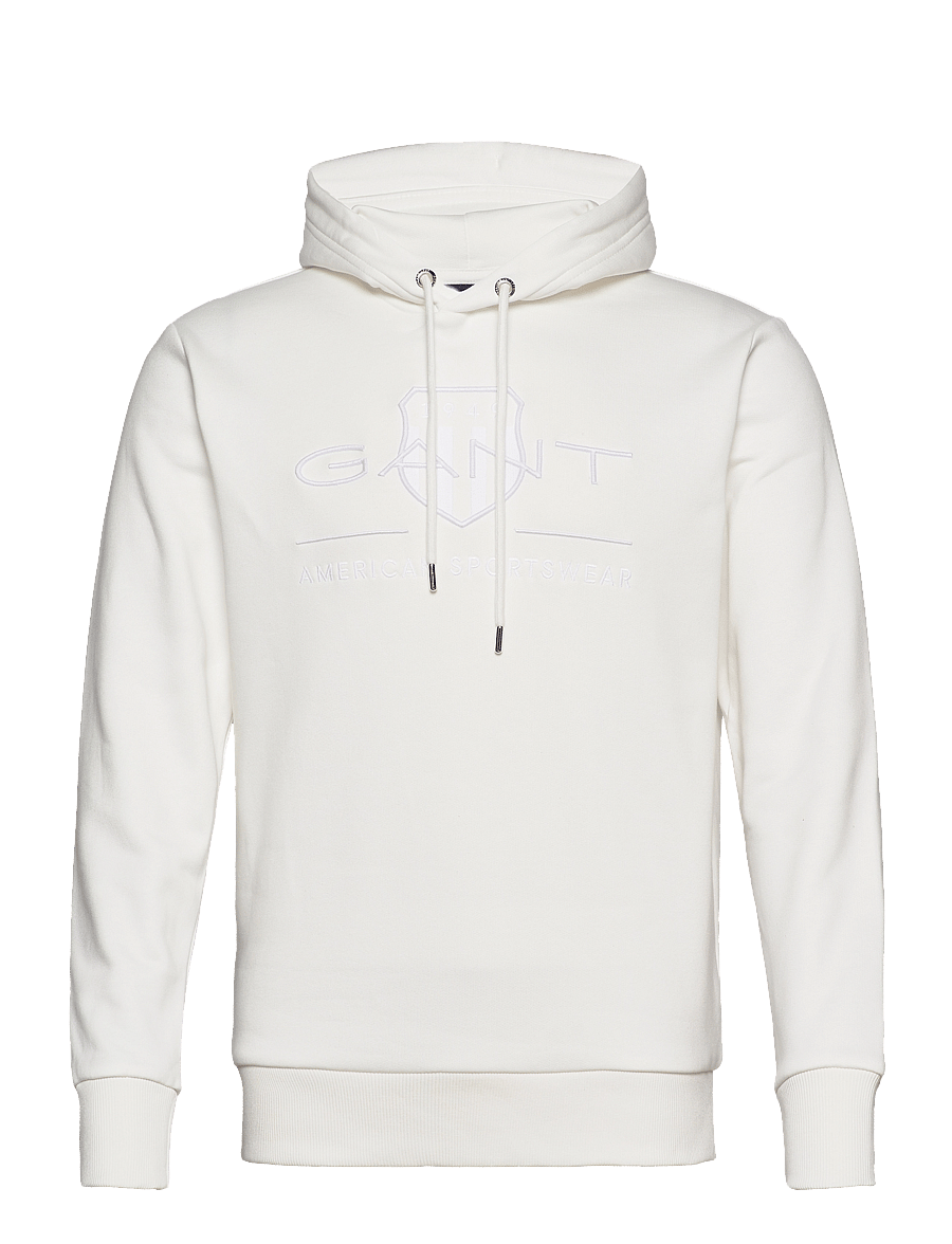 Gant - REG TONAL SHIELD HOODIE - kapuzenpullover - eggshell - 1