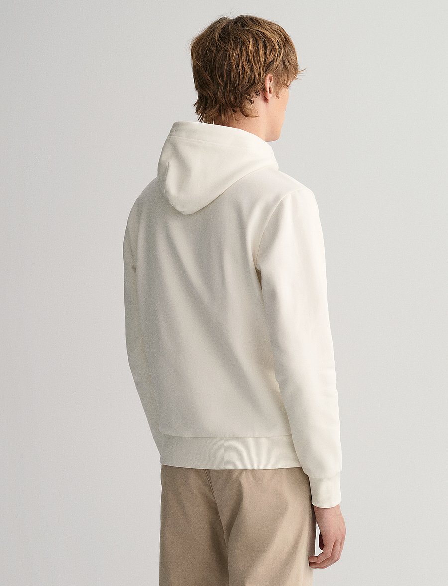 Gant - REG TONAL SHIELD HOODIE - kapuzenpullover - eggshell - 3