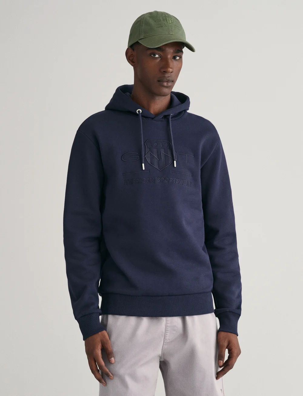 GANT - REG TONAL SHIELD HOODIE - hættetrøjer - evening blue - 0
