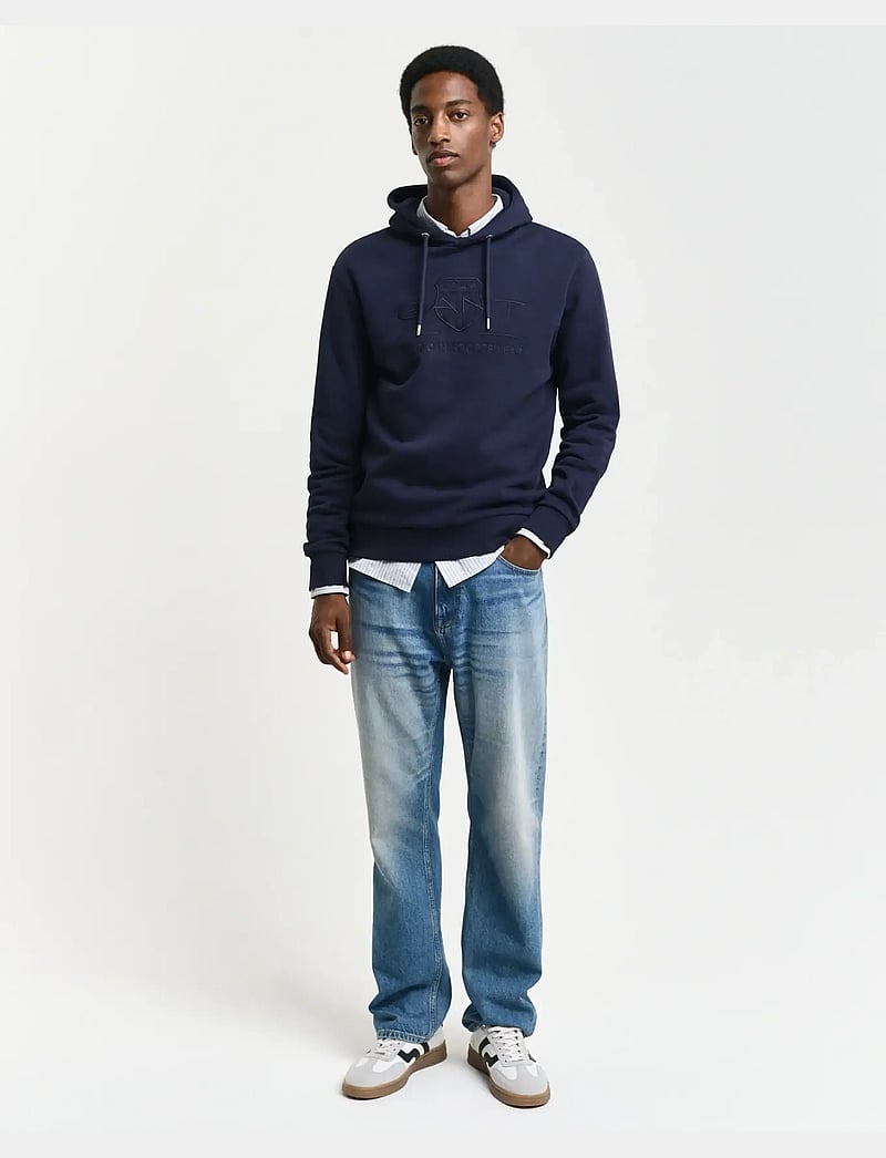 GANT - REG TONAL SHIELD HOODIE - kapuzenpullover - evening blue - 5