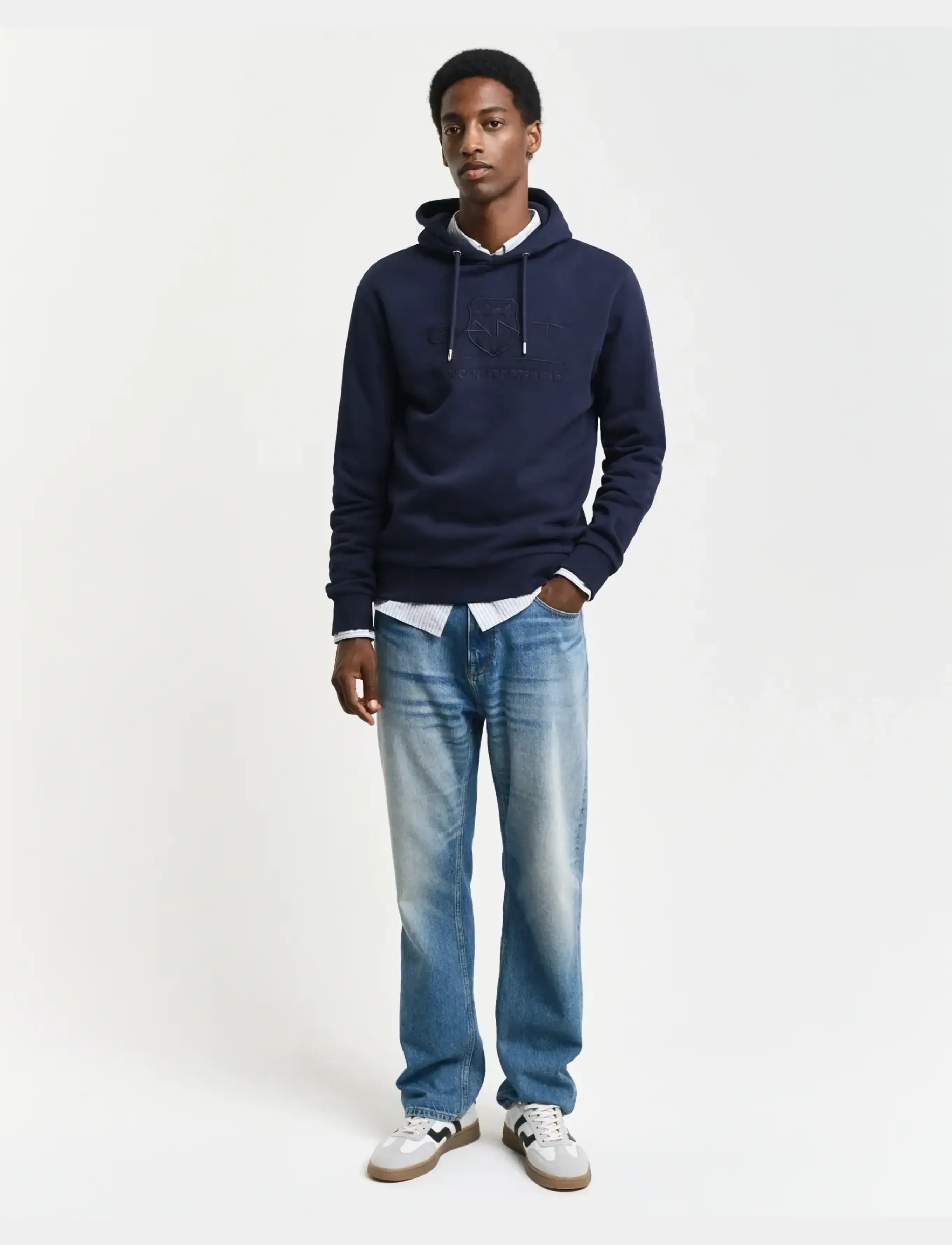Gant - REG TONAL SHIELD HOODIE - hoodies - evening blue - 5