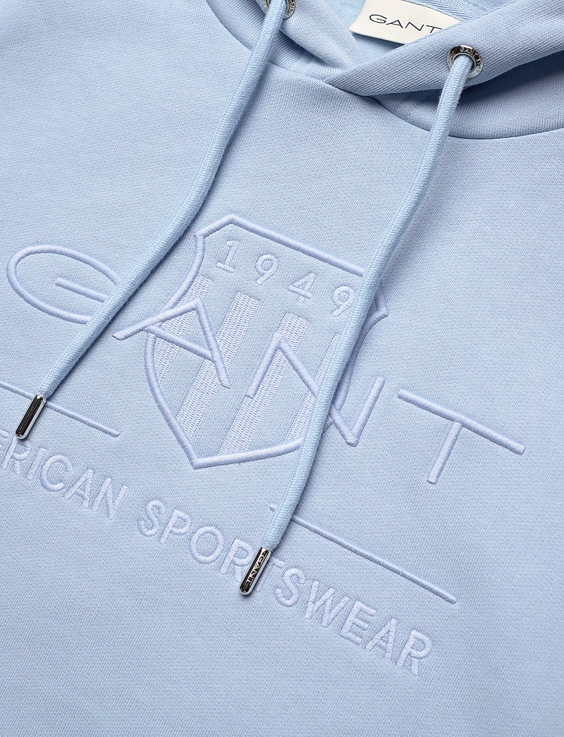 GANT - REG TONAL SHIELD HOODIE - hoodies - fresh blue - 2