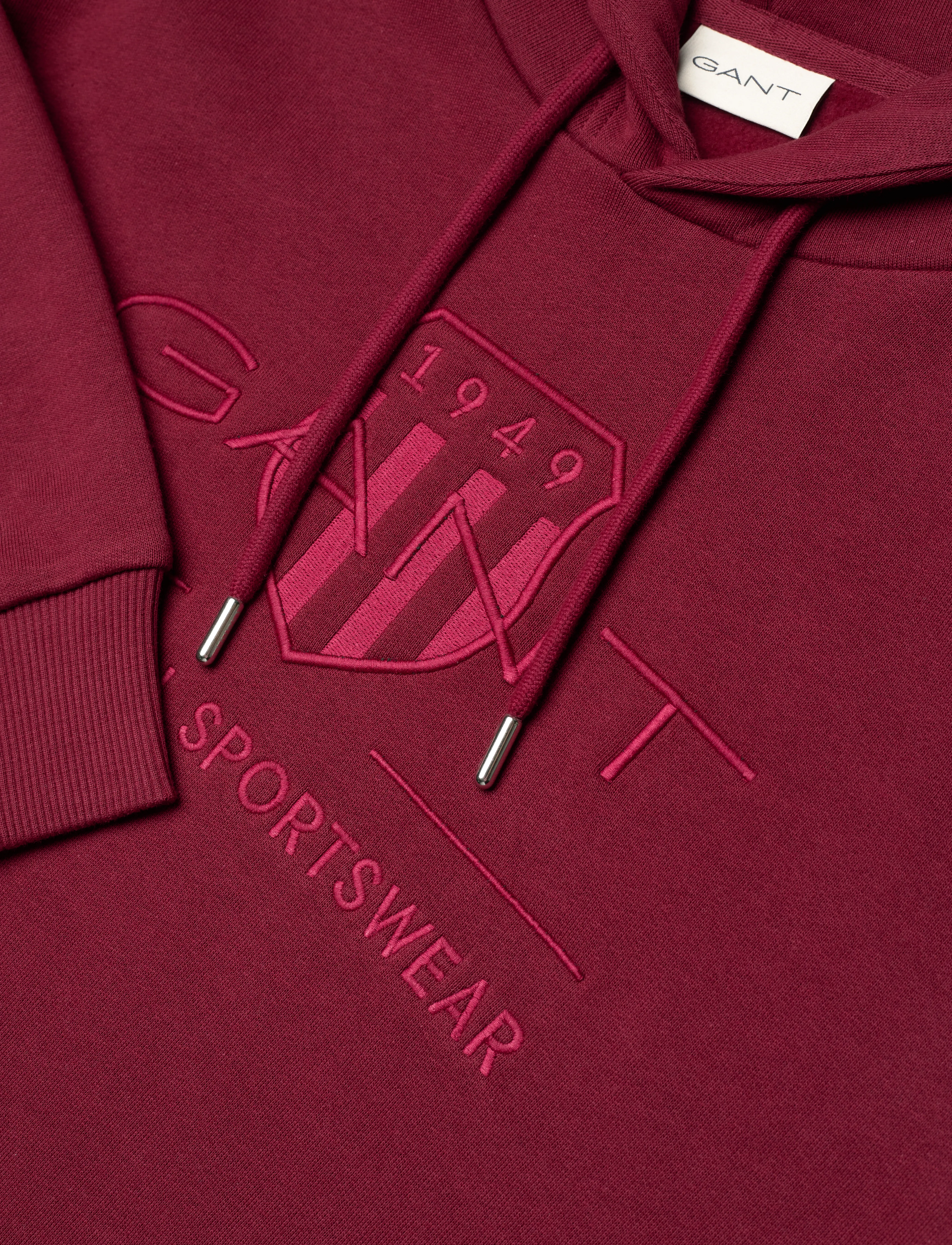 Gant - REG TONAL SHIELD HOODIE - hoodies - plumped red - 5