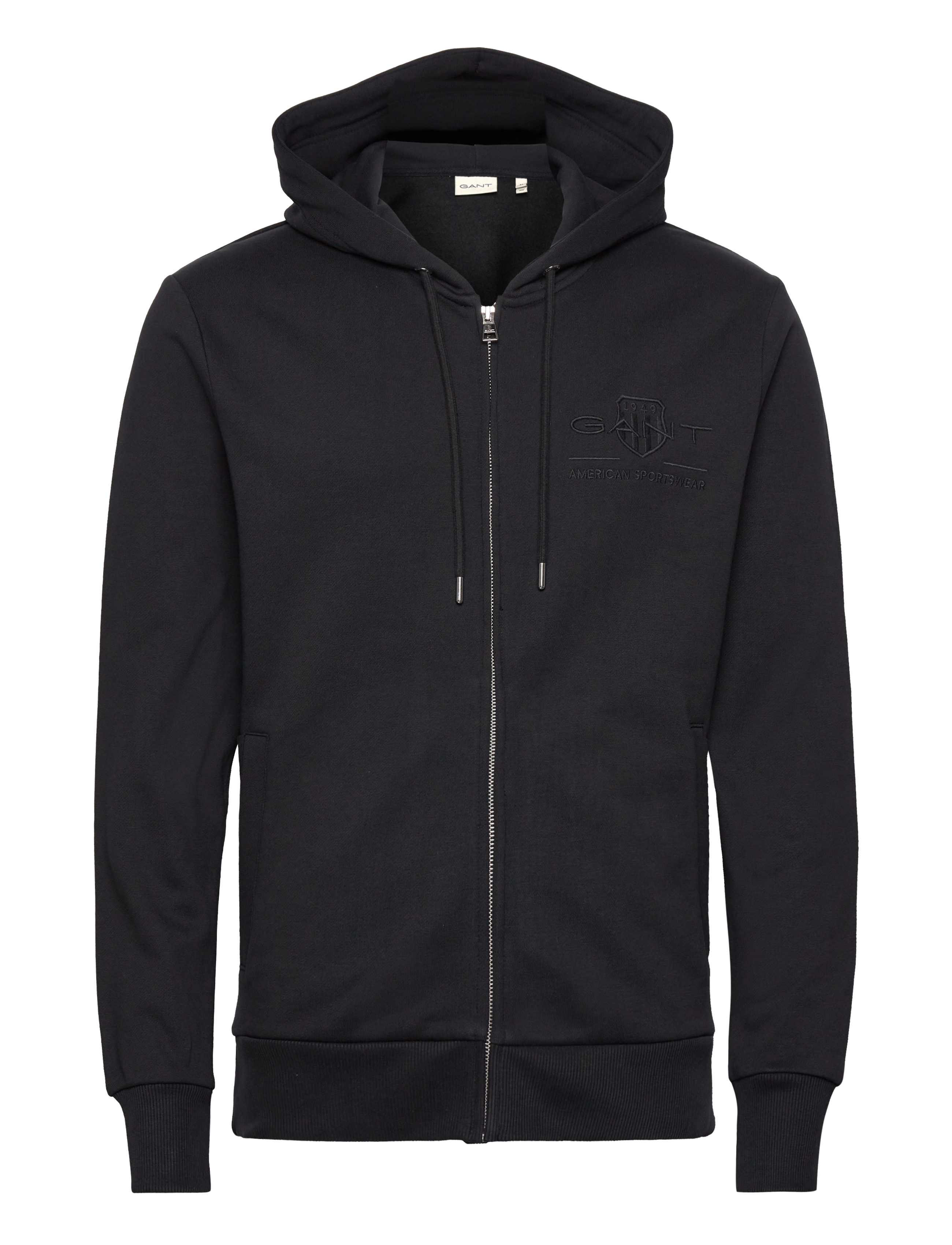 GANT - REG TONAL SHIELD FULL ZIP HOODIE - black - 1
