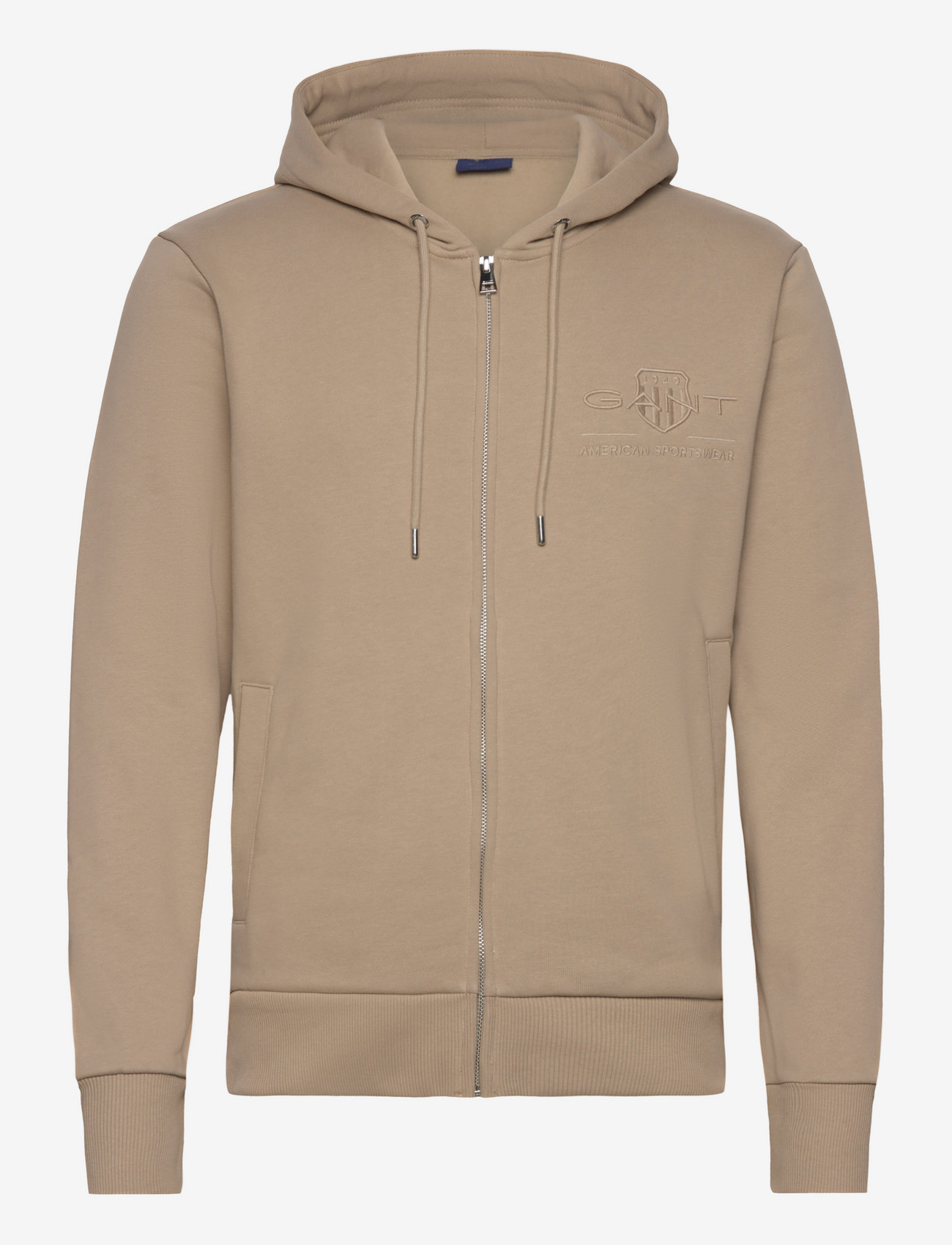 GANT - REG TONAL SHIELD FULL ZIP HOODIE - concrete beige - 0